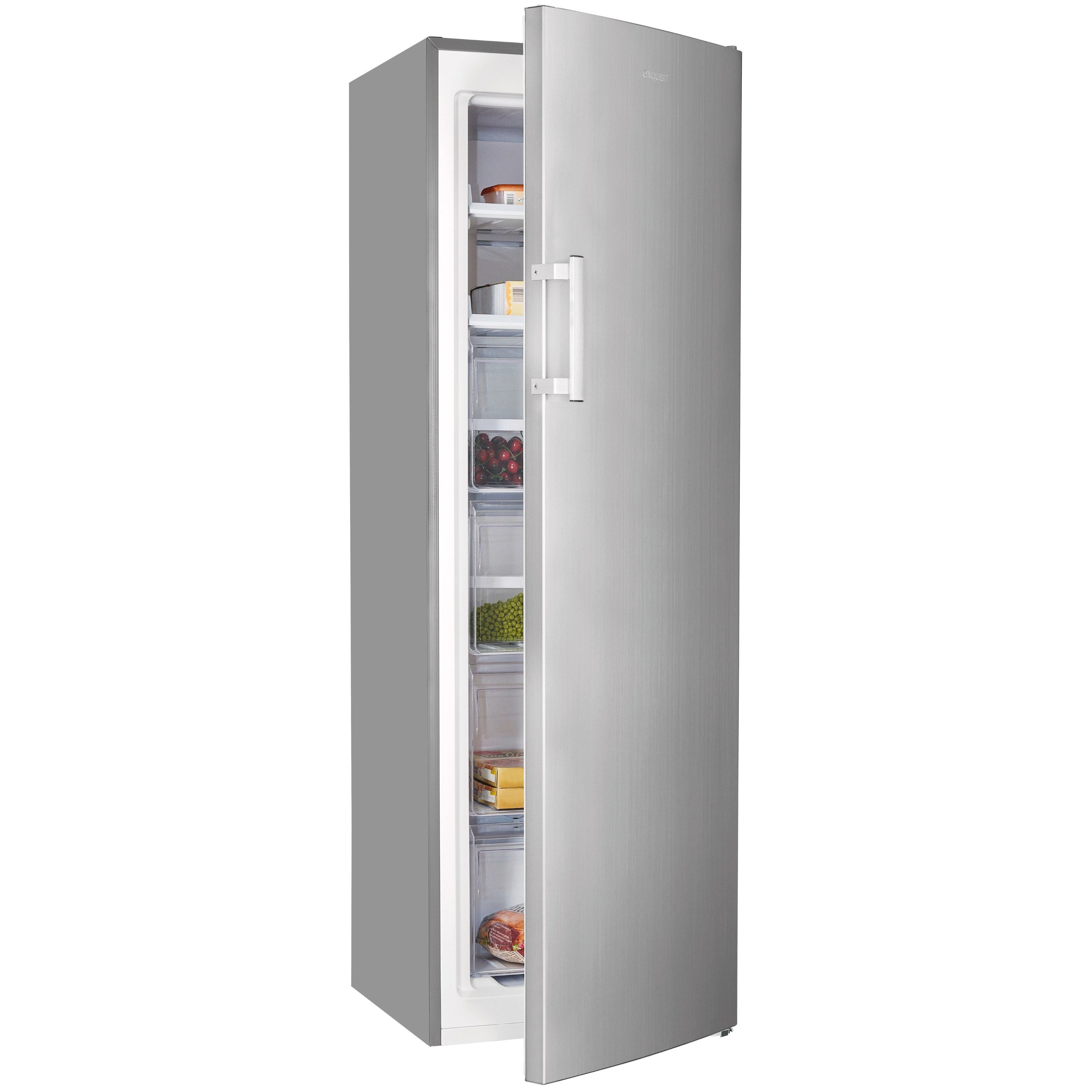 exquisit Gefrierschrank GS5271-NF-H-040C, 170 cm hoch, 54,5 cm breit, 204 l Nutzinhalt, 4 Gefrierschubladen, Energieklasse C, 39 dB