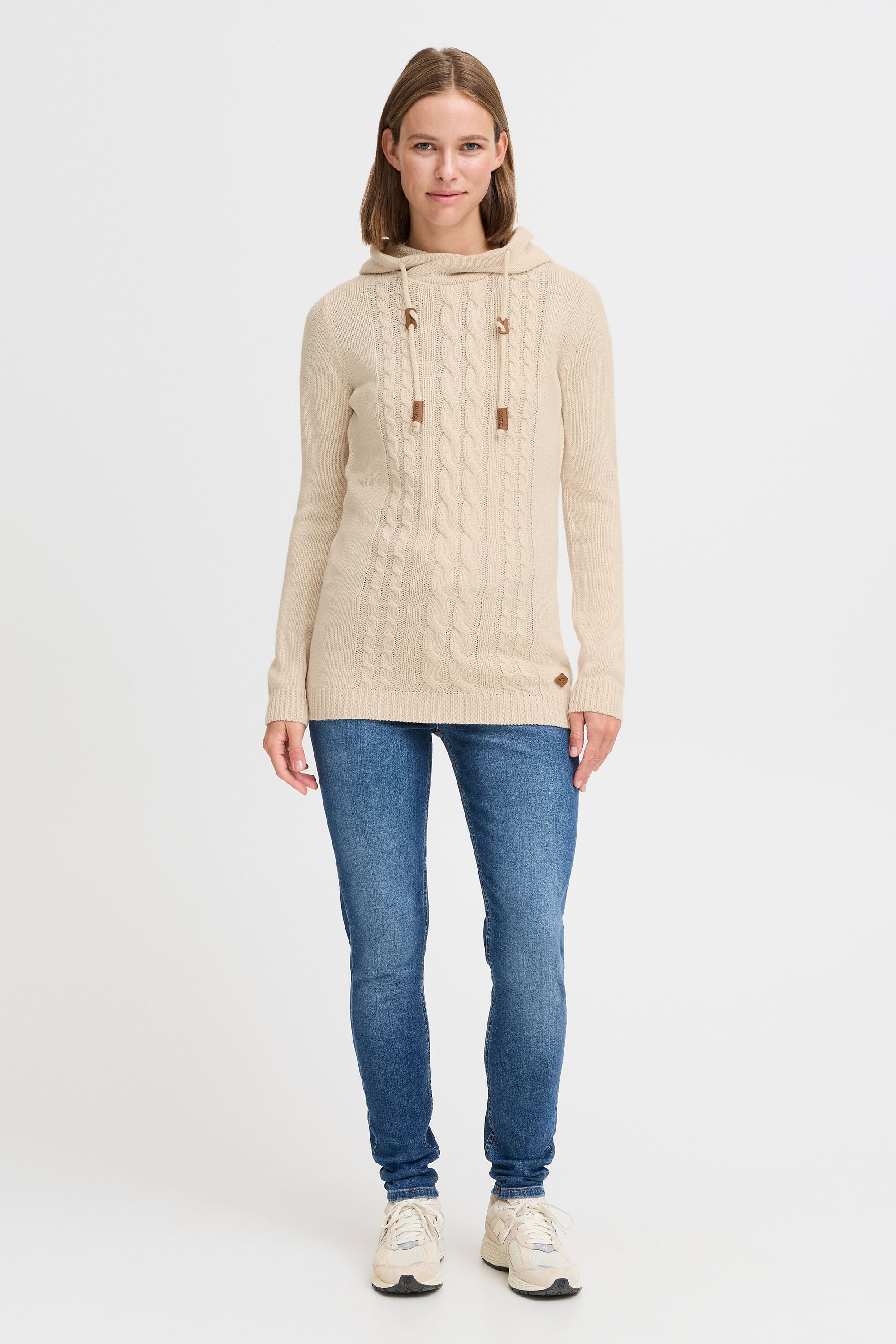 OXMO Strickpullover OXCable Strickpulli lang geschnitten