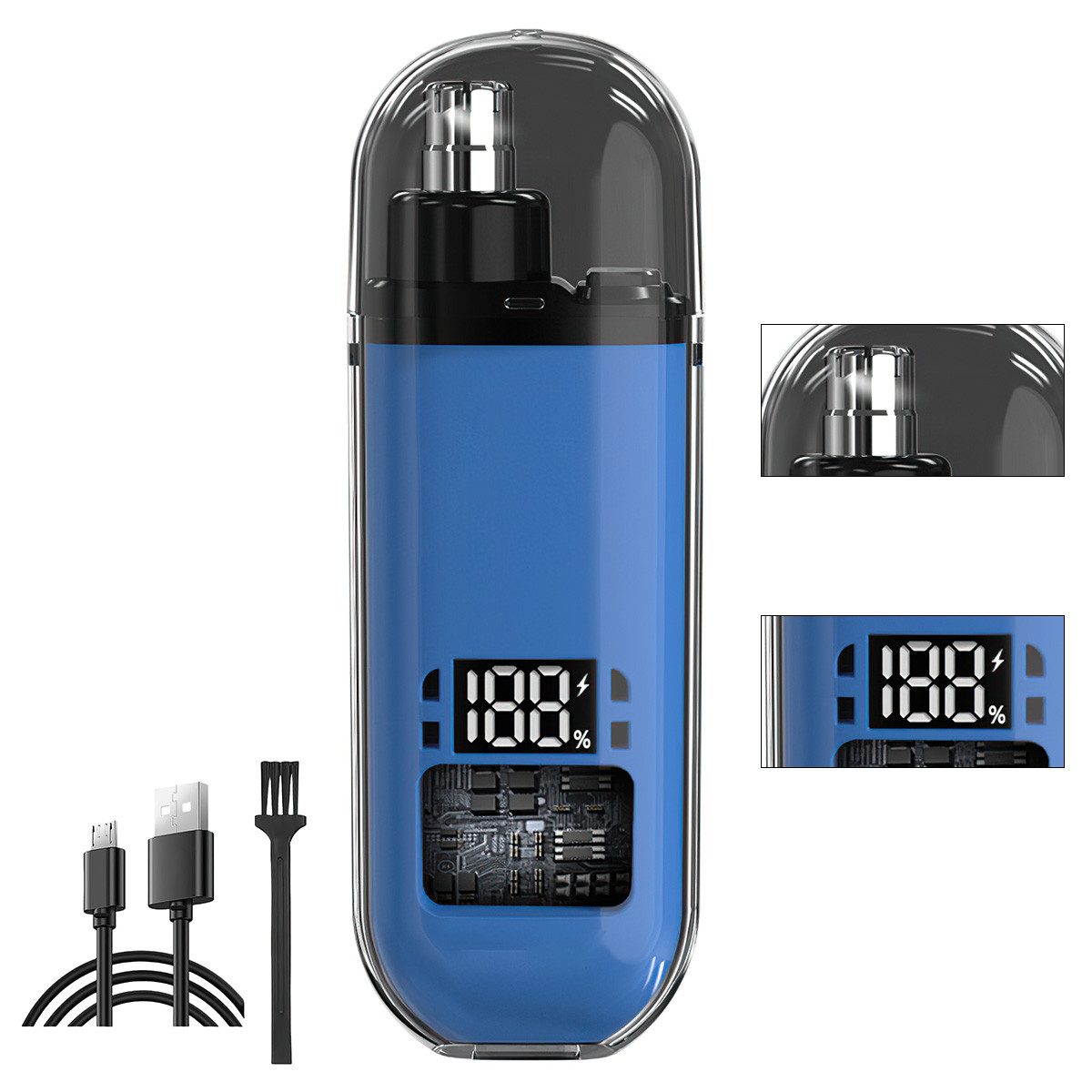 Novzep Nasenhaartrimmer Nasenhaartrimmer mit 9-Loch-Design, USB-C Schnellladung, waschbar