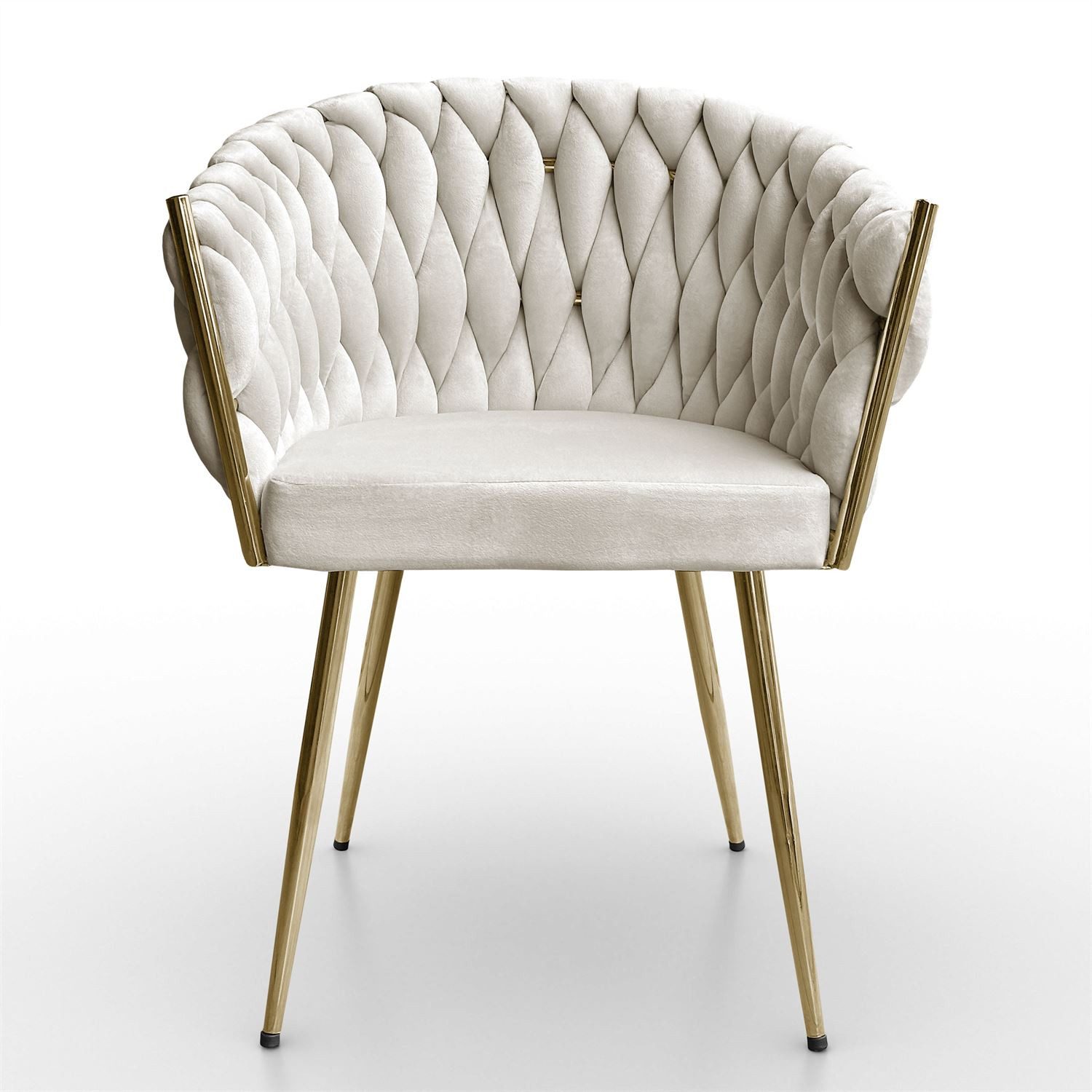 Lookway Stuhl Gepolsterter ROSALIE Samt Polsterstuhl mit Metallbeine