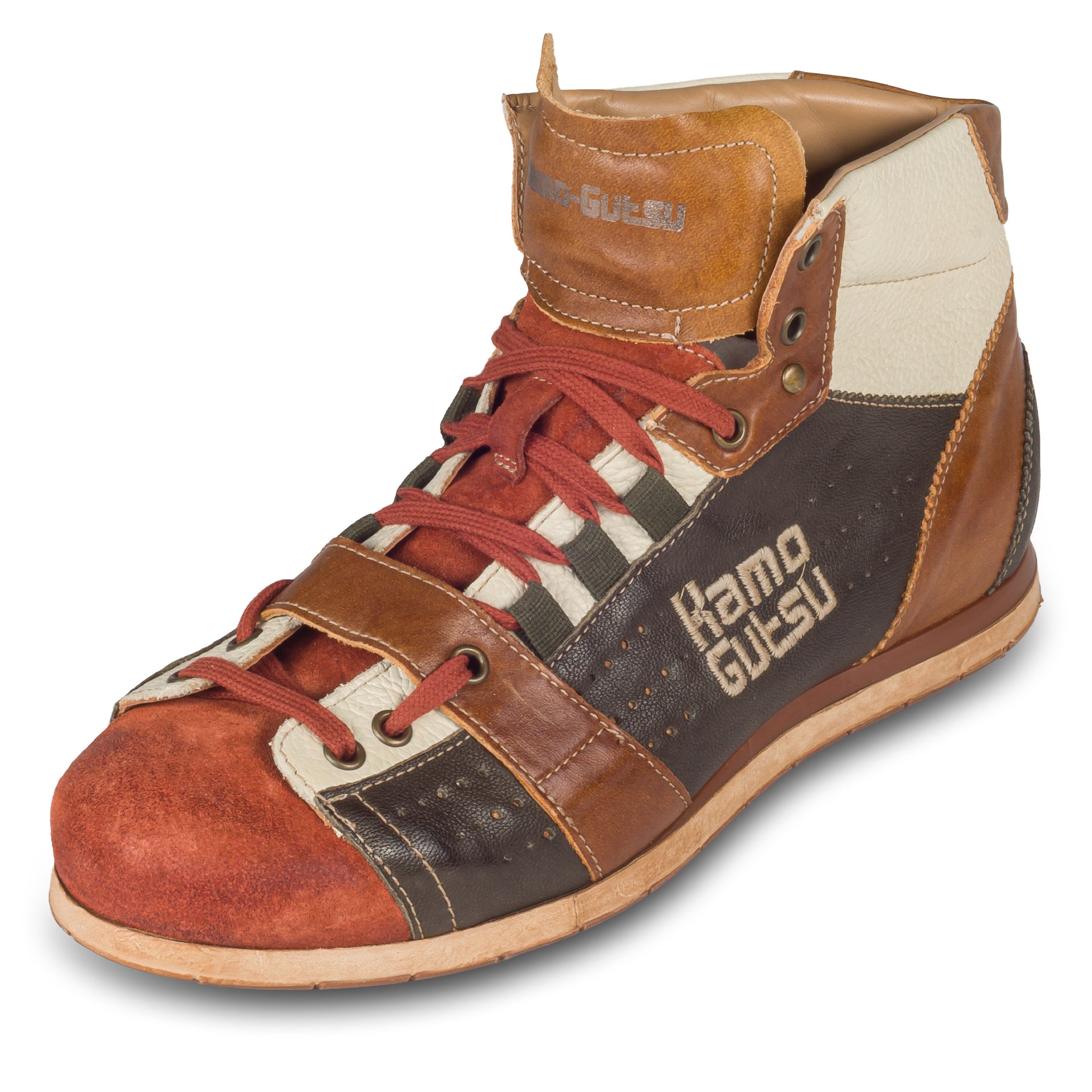 Kamo-Gutsu Herren Кроссовки Сапоги Leder grünbraun/orange (TIFO-105 mattone wood) Кроссовки Handgefertigt in Italien