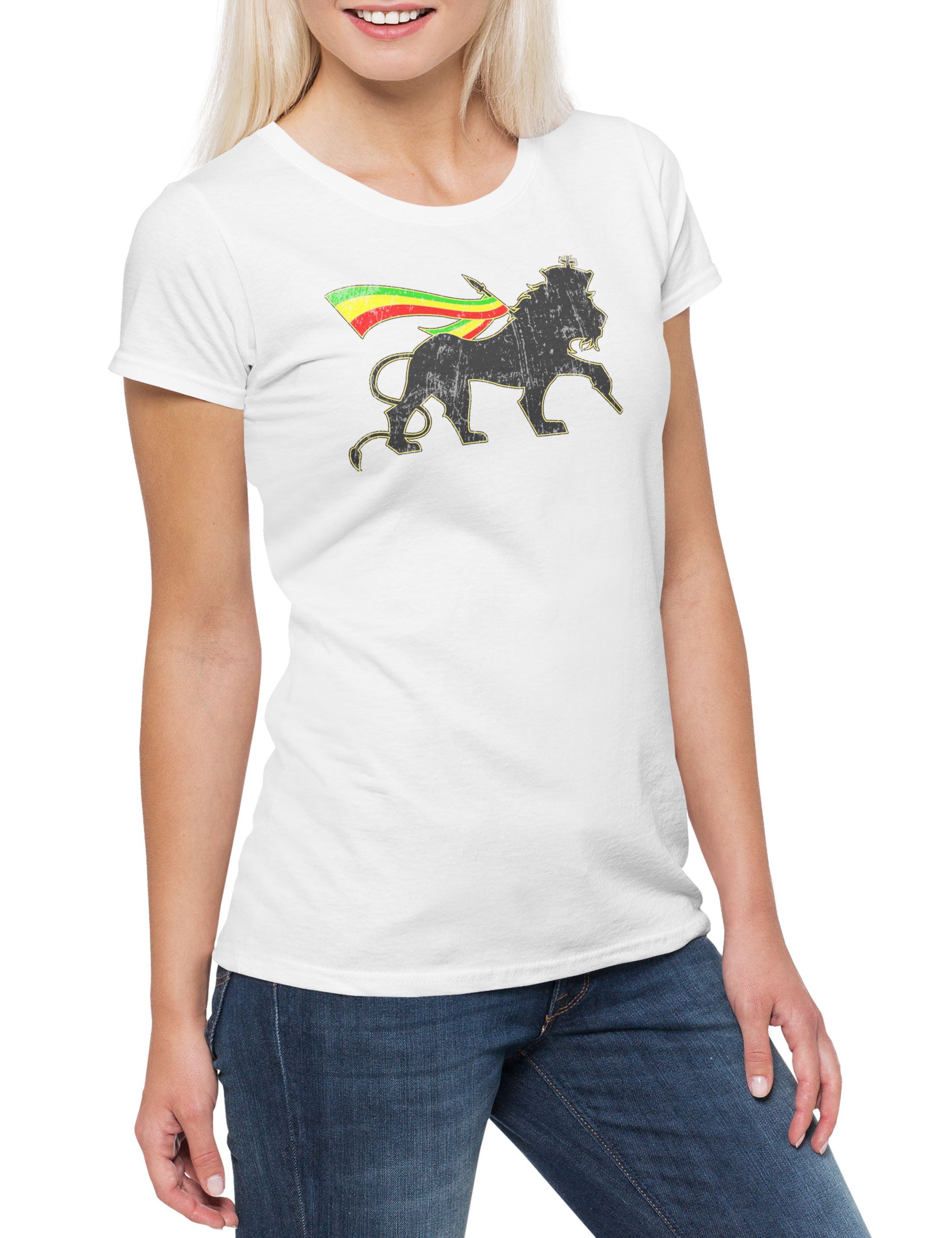 Print-Shirt Lion Of Judah IV Damen T-Shirt Zion Music Jah Babylon Musik Babylon