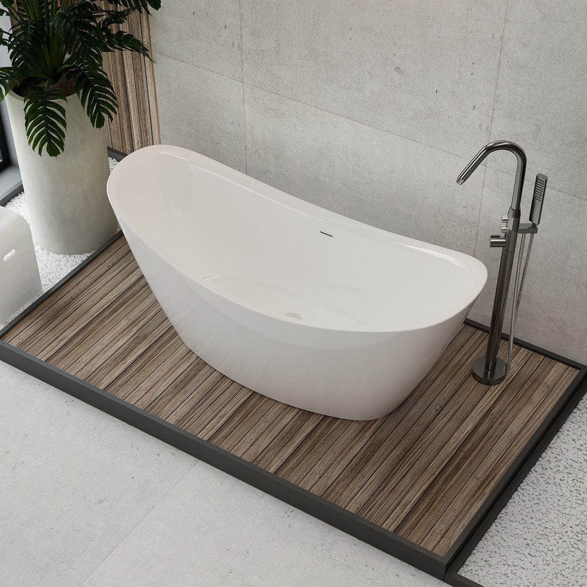 Bernstein Badewanne SIENA, freistehende Badewanne, Sanitäracryl, oval, Oberfläche wählbar