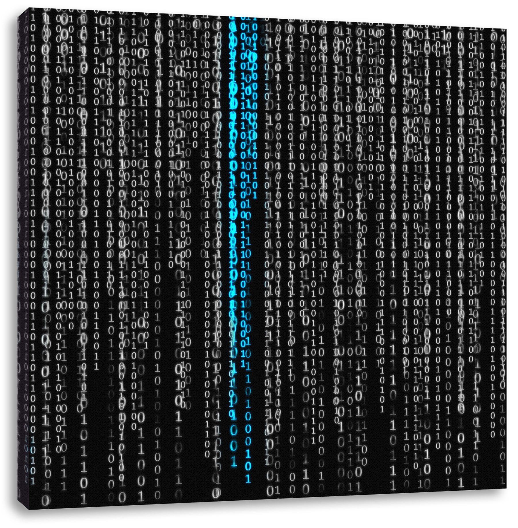Matrix Leinwandbild Zackenaufhänger St), fertig Pixxprint Zahlen Zahlen, Leinwandbild inkl. (1 bespannt, Matrix