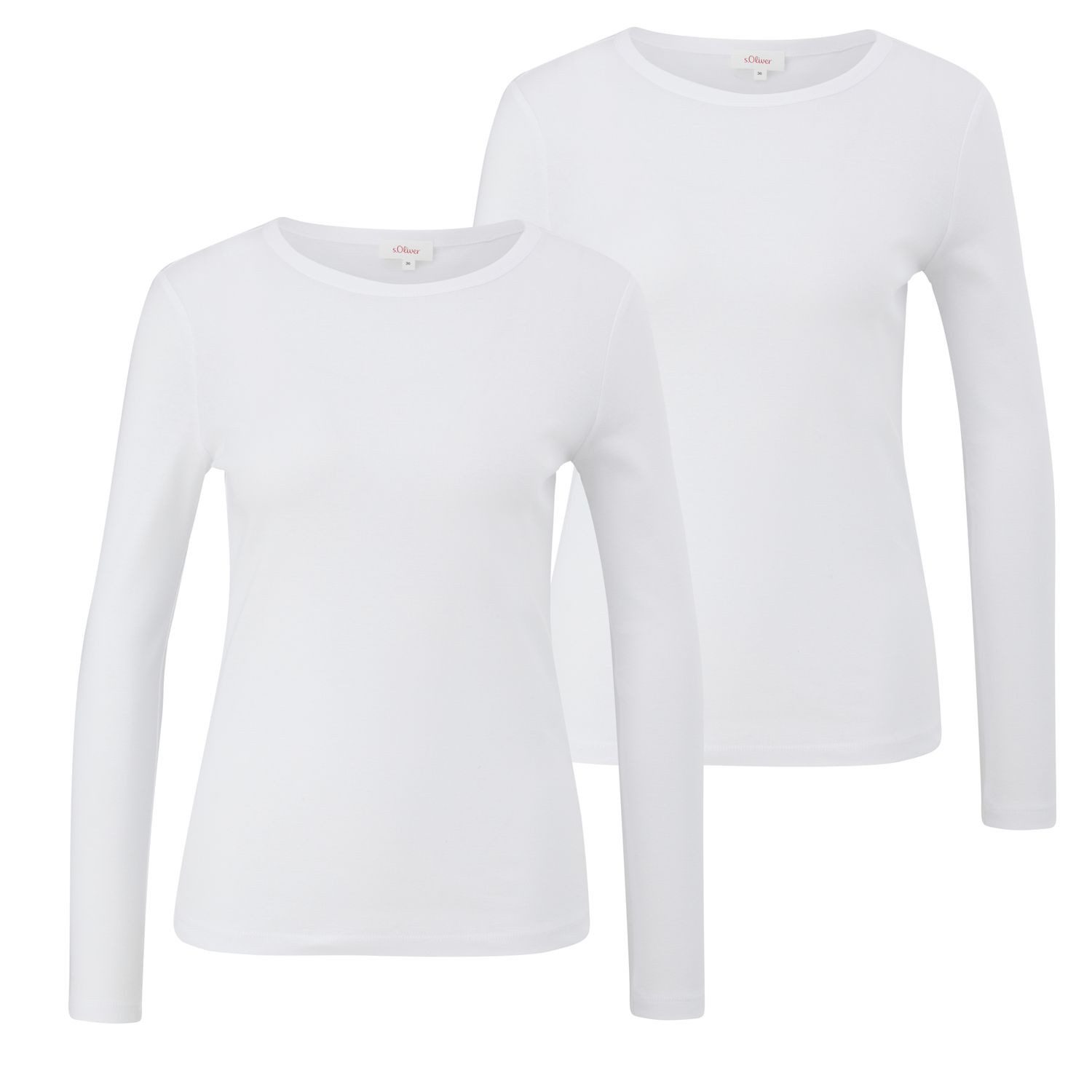 s.Oliver Longsleeve Longsleeve (2-tlg) langarm, Rundhals-Ausschnitt, 2er Pack