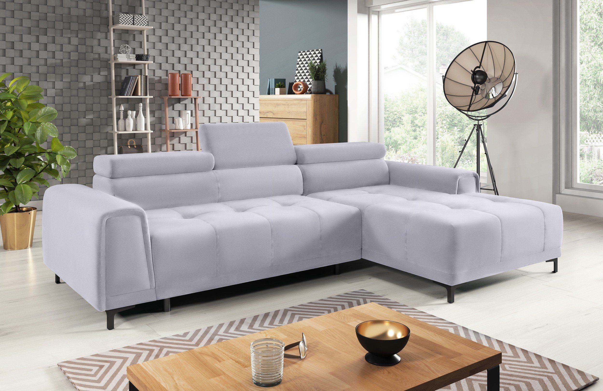 Stylefy Ecksofa Volter Mini, L-Form, Eckcouch, mane links oder rechts bestellbar, mit Relaxfunktion, inklusive Kopfteil- und elektrischer Sitztiefenverstellung, Modern Design