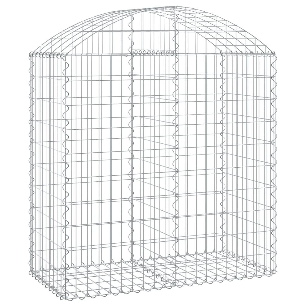 vidaXL Blumentopf Gabione mit Hochbogen 100x50x100/120 cm Verzinktes Eisen (1 St)