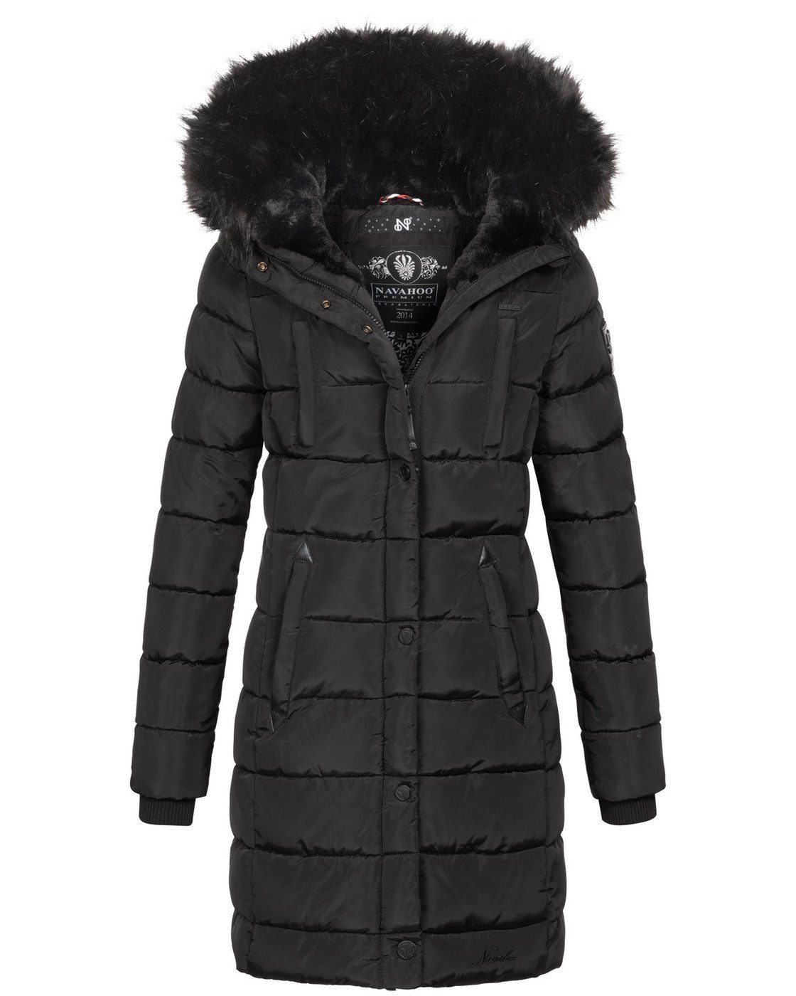 Navahoo Winterjacke Lotusblüte Pri mit warmem Teddyfell und abnehmbarem Kunstfell