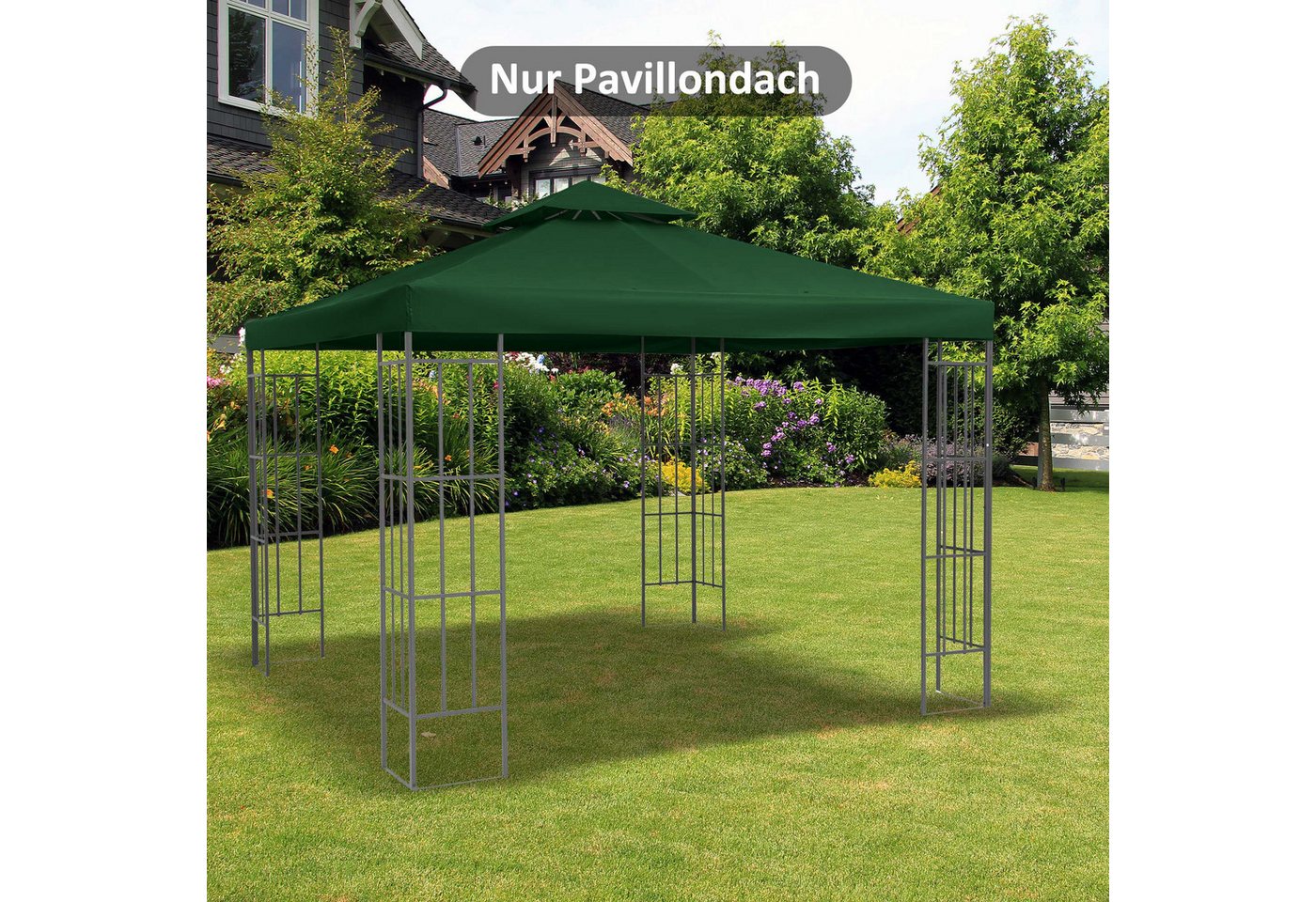 Thumbnail - JOIVI Pergola Pavillondach Ersatz 3x3m Kohlegrau Polyester wasserabweisend, (Einzelzelt), für Metall- & Gartenpavillon