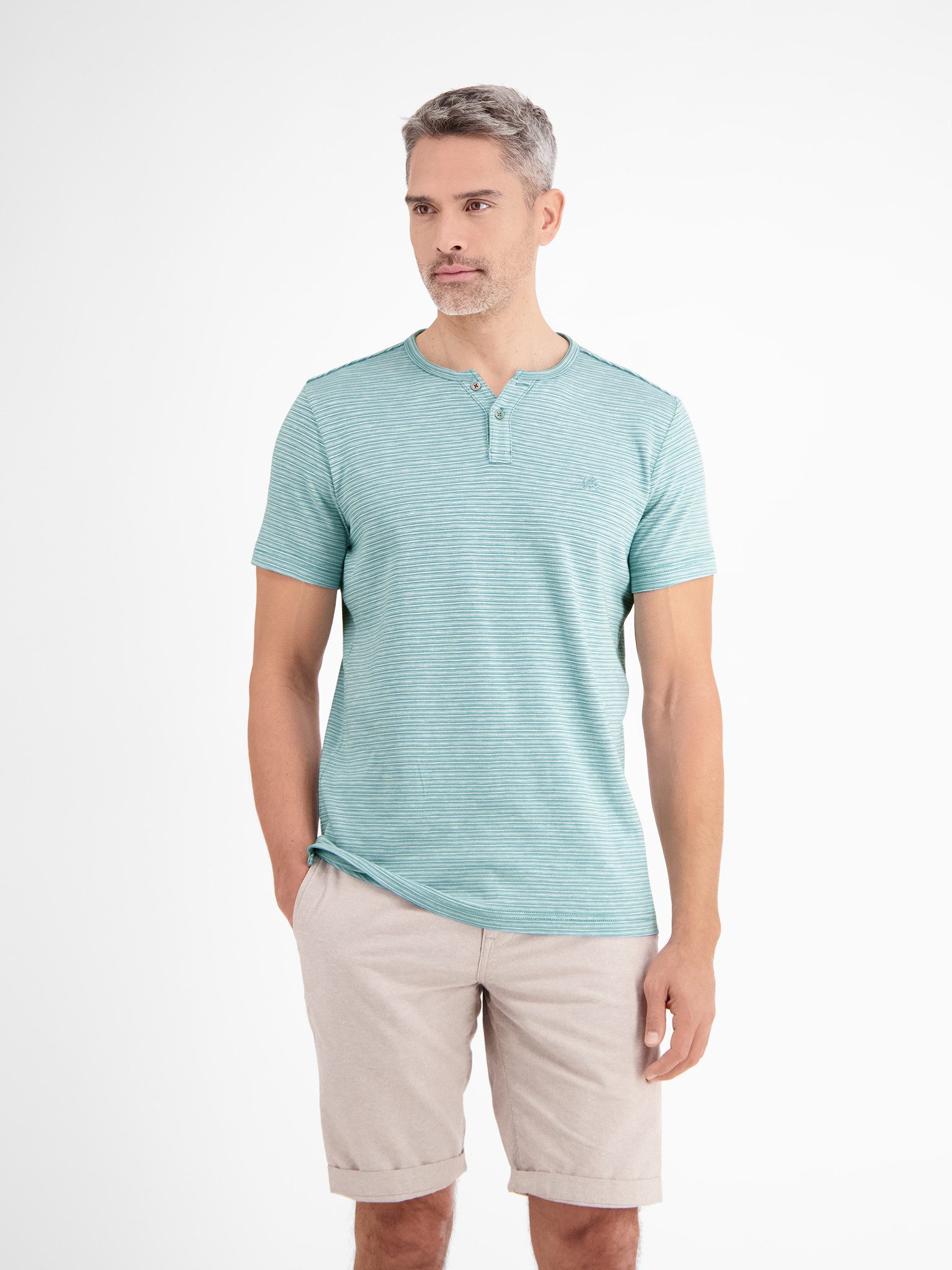 LERROS T-Shirt mit Serafino Kragen günstig online kaufen