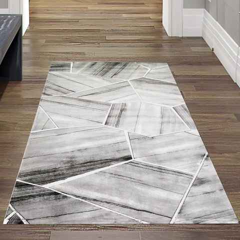 Teppich Teppich modern Wohnzimmerteppich geometrisches Muster in grau creme, Teppich-Traum, rechteckig, Höhe: 12 mm