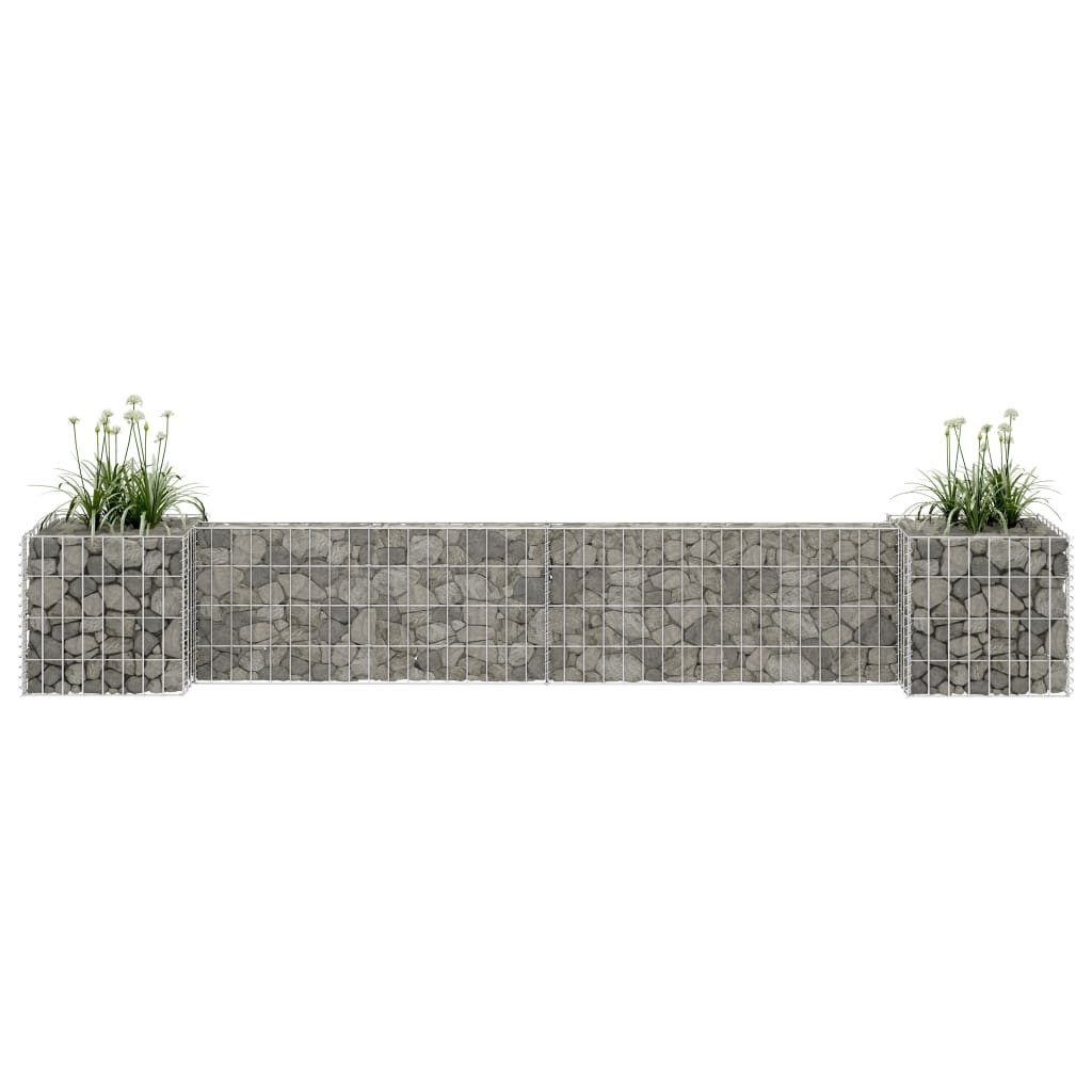 vidaXL Blumentopf H-förmiger Gabionen-Pflanzkorb Stahldraht 260x40x40 cm (1 St)