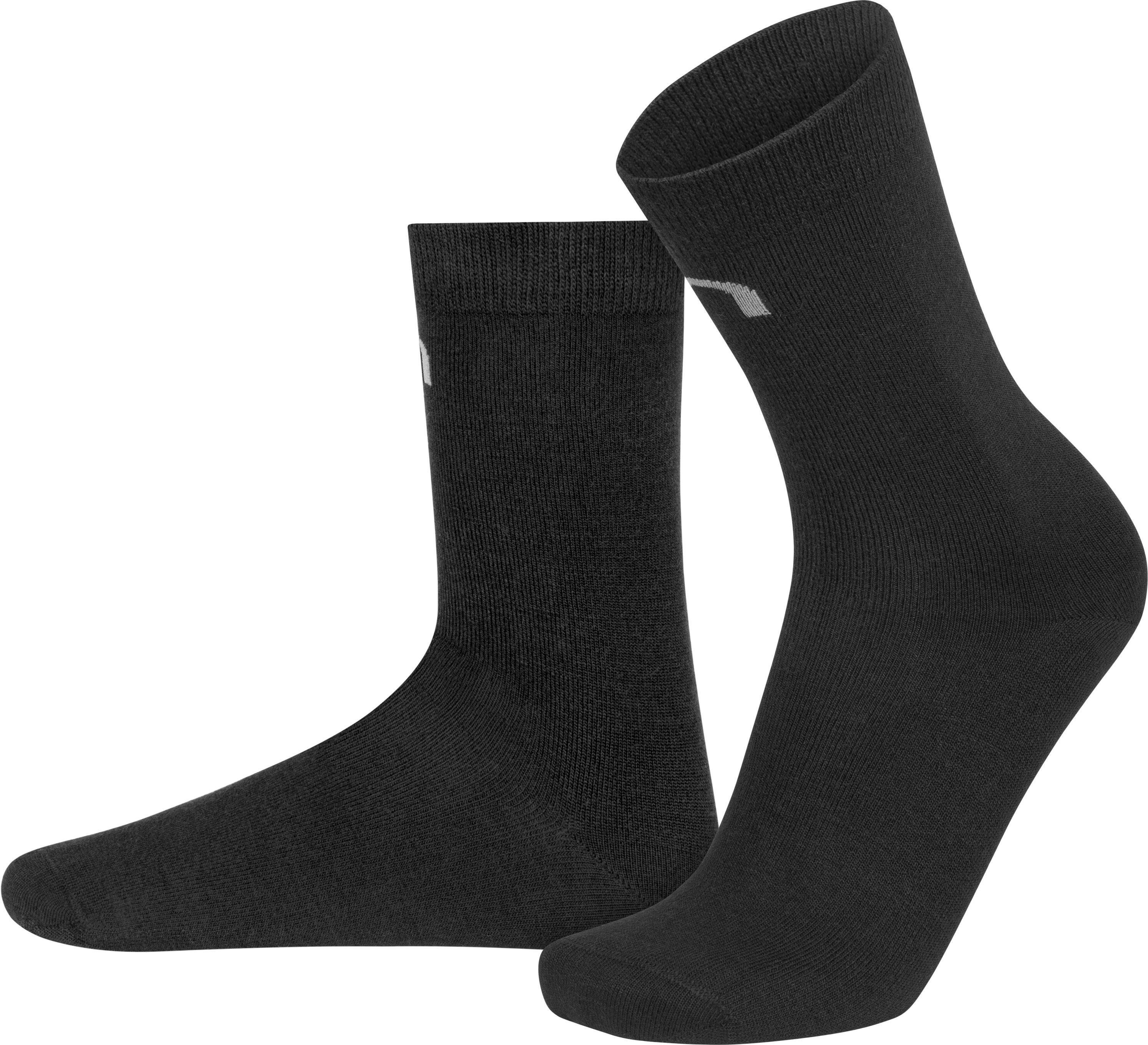 2 Merinowolle hochwertige Merinowolle aus Businesssocke 2-Paar, Schwarz 2 Paar) (Set, Thermosocken normani