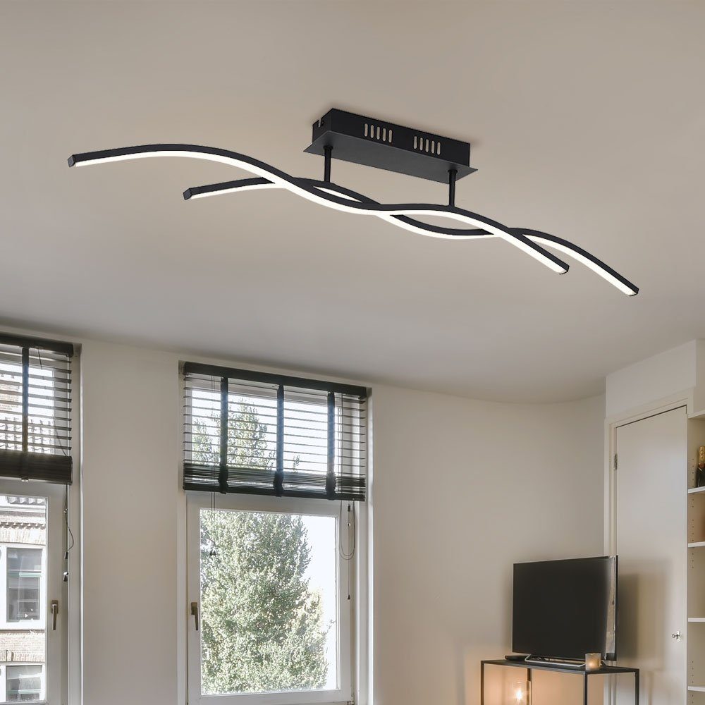 Designlampe Deckenleuchte, verbaut, LED LED Globo Deckenlampe Wohnzimmer Warmweiß, LED-Leuchtmittel Deckenleuchte fest