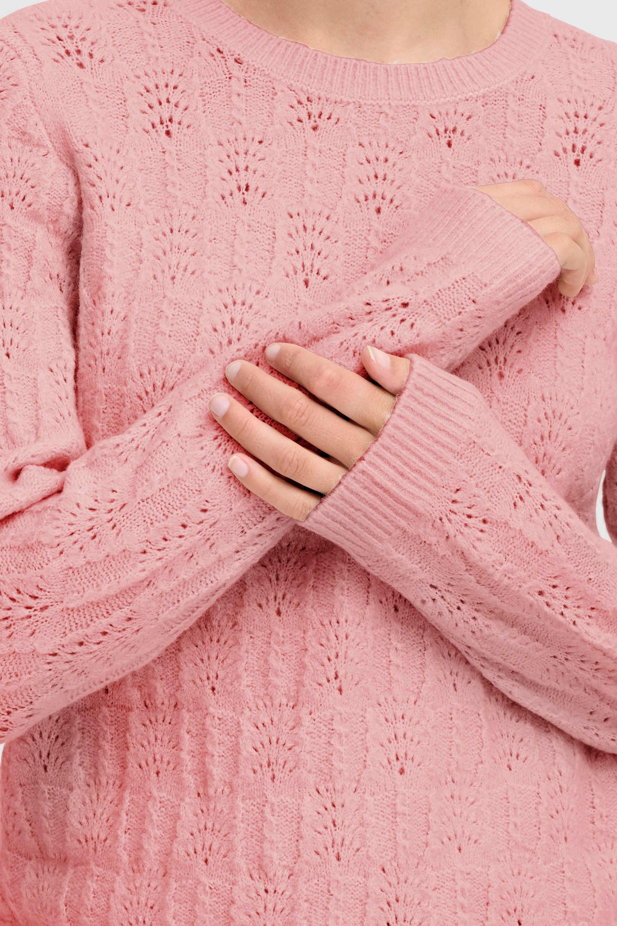 OXMO Rundhalspullover OXSinva Modischer Strickpullover mit süßem Muster