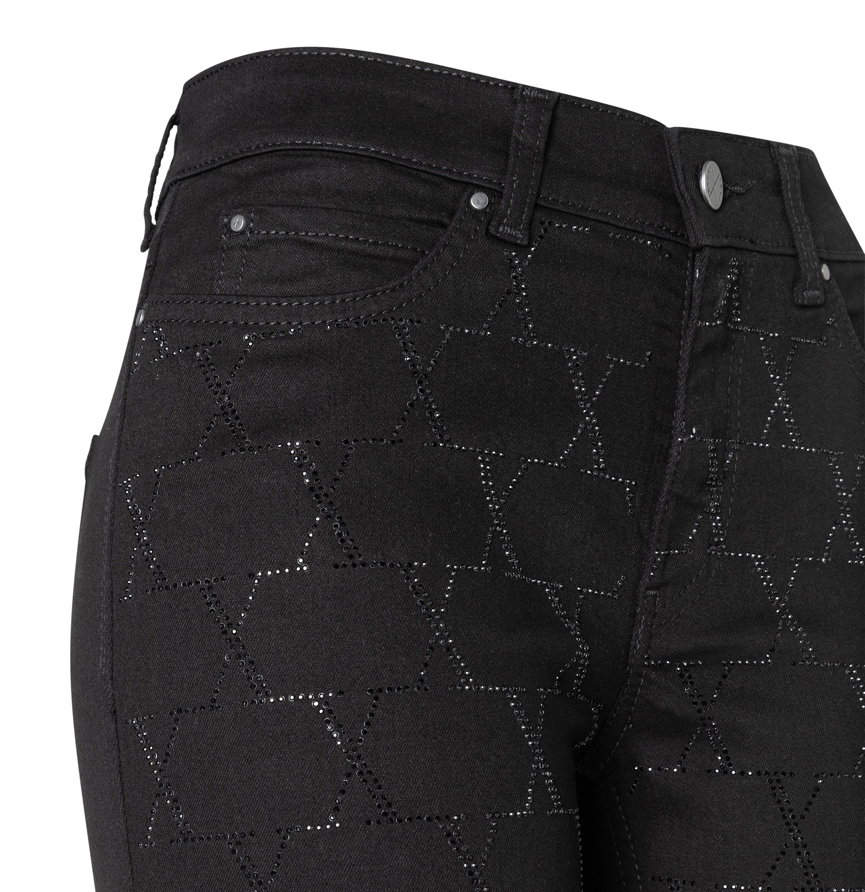 MAC Skinny-fit-Jeans DREAM SKINNY chain glitter mit Glitzersteine Muster – Bild 5 von 5