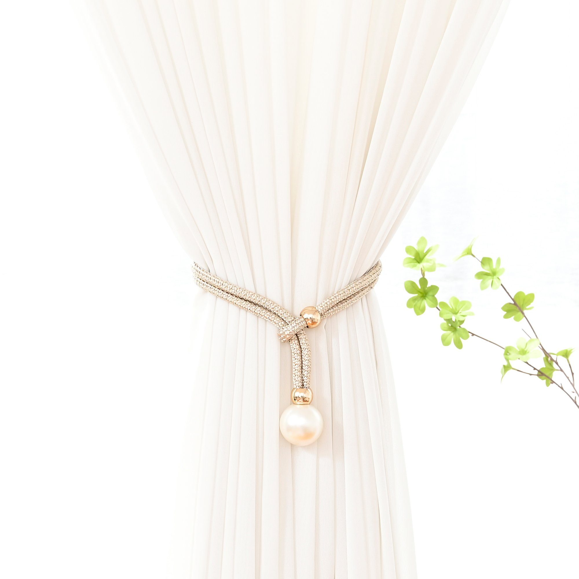 Sunicol Raffhalter Fenstervorhangseil, Perle, 53 cm, Haltegriffe, für Wohnz günstig online kaufen