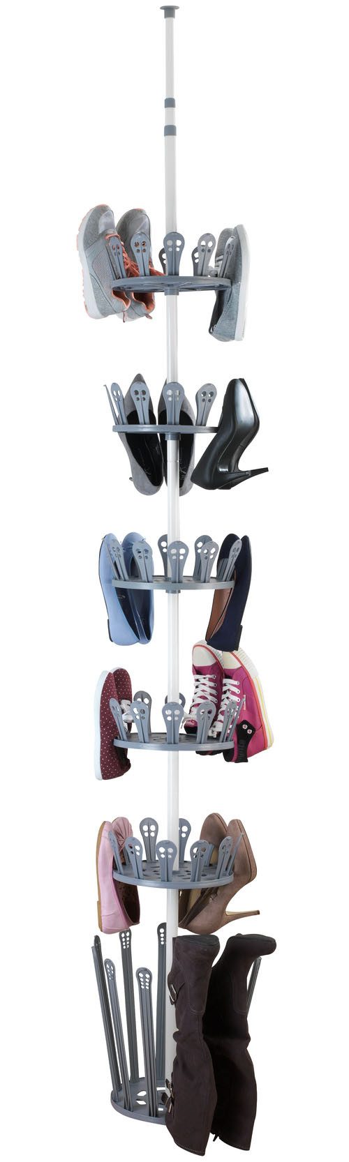 WENKO Teleskopregal Modell Achilles, Set 7-tlg., höhenverstellbares Stiefel- und Schuhregal, Montage ohne Bohren