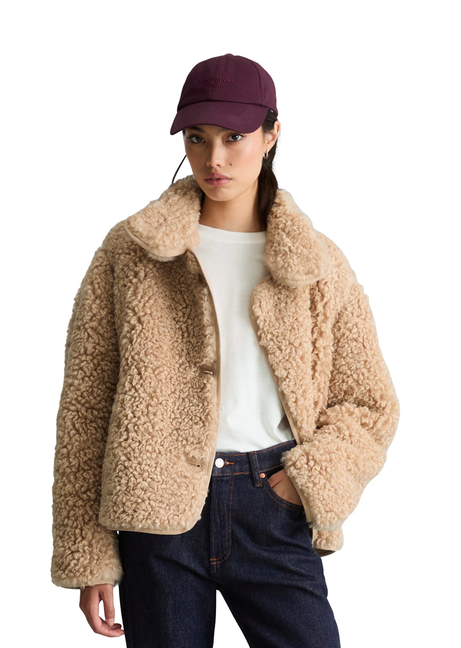 Marc O'Polo DENIM Outdoorjacke aus weichem Curly-Plüsch