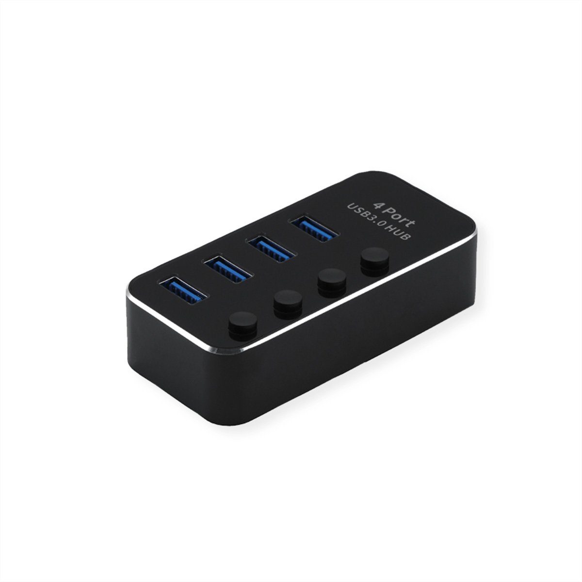 ROLINE USB 3.2 Gen 1 Notebook Hub, 4 Ports, einzeln schaltbar Computer-Adapter USB 3 Typ B Weiblich (Buchse) zu USB 3 Typ A Weiblich (Buchse)