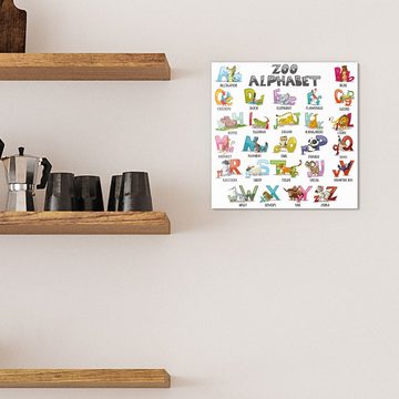 DEQORI Magnettafel 'Tier-Alphabet (Englisch)', Whiteboard Pinnwand beschreibbar