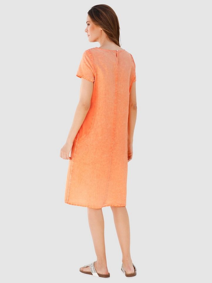 Laura Kent Kleid in toller Baumwoll/Leinenmischung in orange