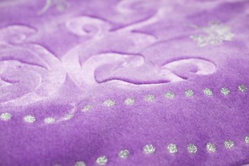 Tagesdecke Tagesdecke Bettüberwurf Decke mit Ornamenten in lila silber, Teppich-Traum