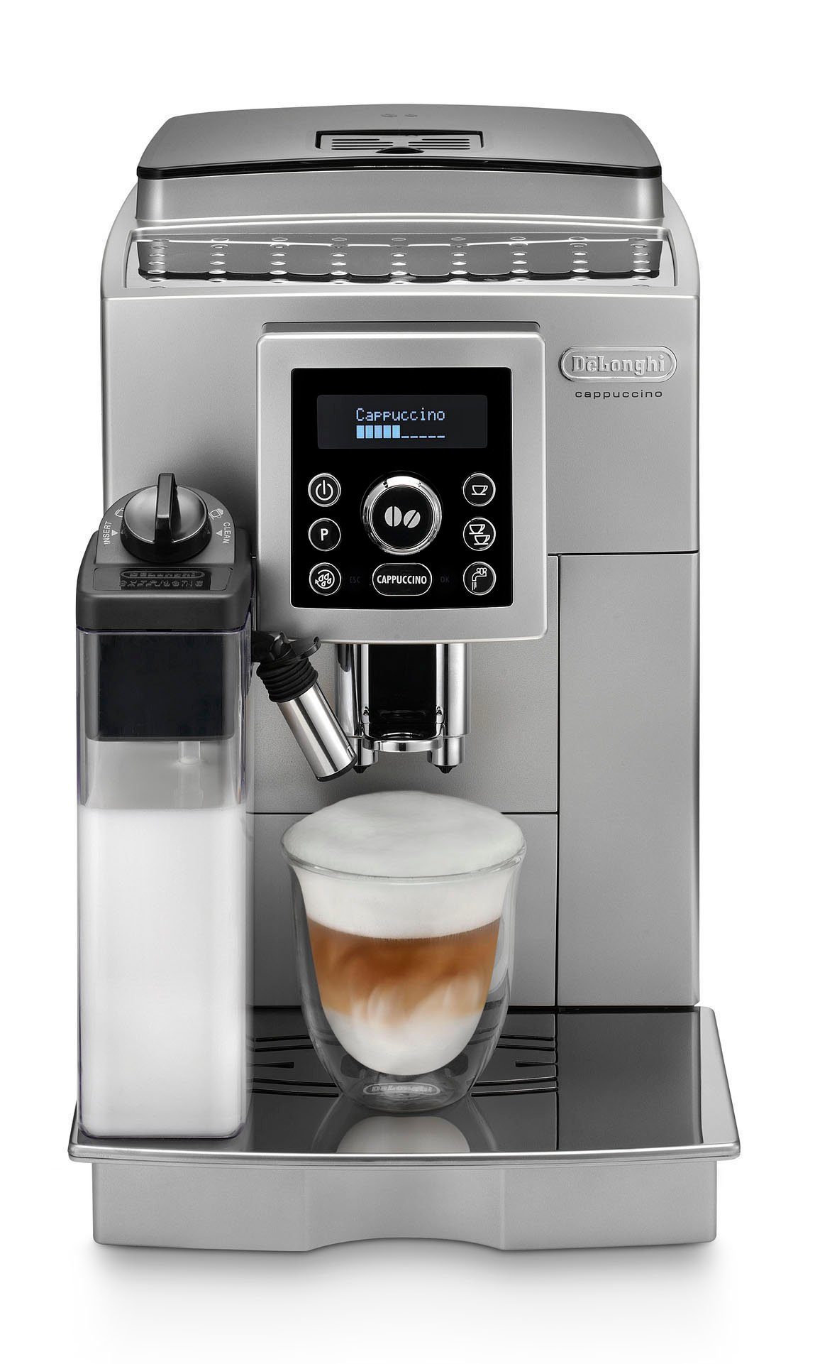 De'Longhi Kaffeevollautomat 23.466.S, LatteCrema Milchsystem, ECAM Silber mit
