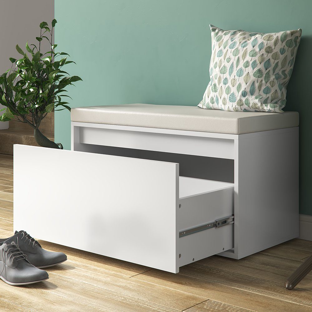 Vicco Schuhbank Iker, Weiß, 80 x 45 cm (1-St)