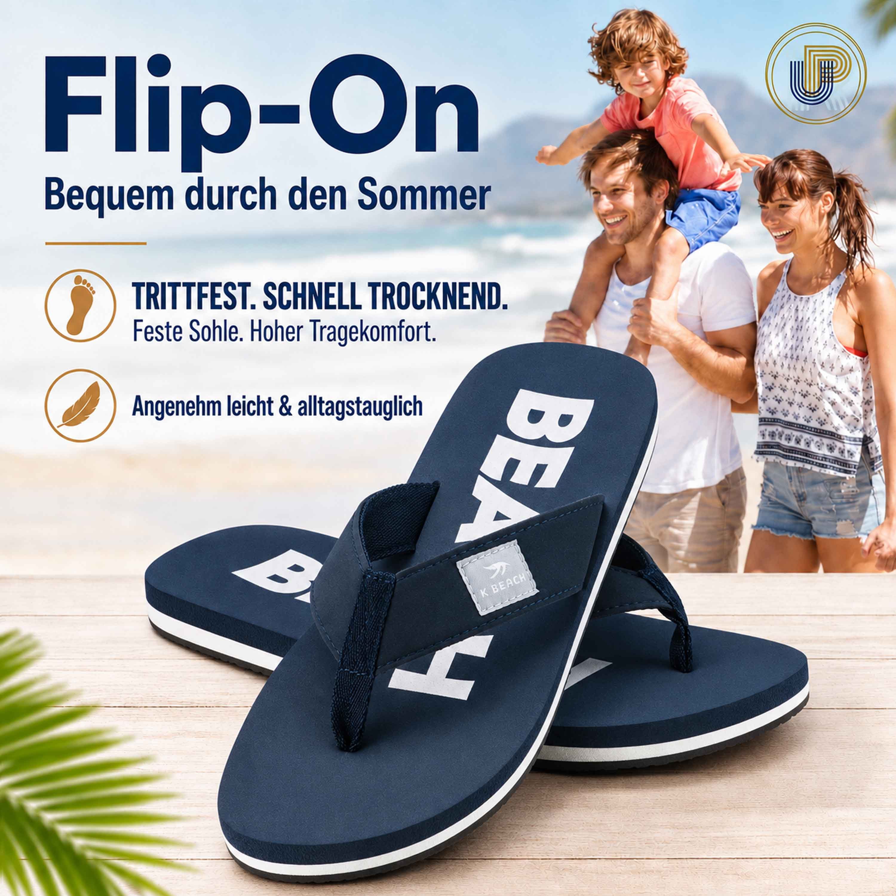 Ultrapower Flip-On Zehentrenner – Flexibler Halt & angenehmer Zehenriemen Zehentrenner (Gezielter Halt durch weiches Textilband & EVA-Grip Gr. 45, Flip Flops Ko – Bild 3 von 5