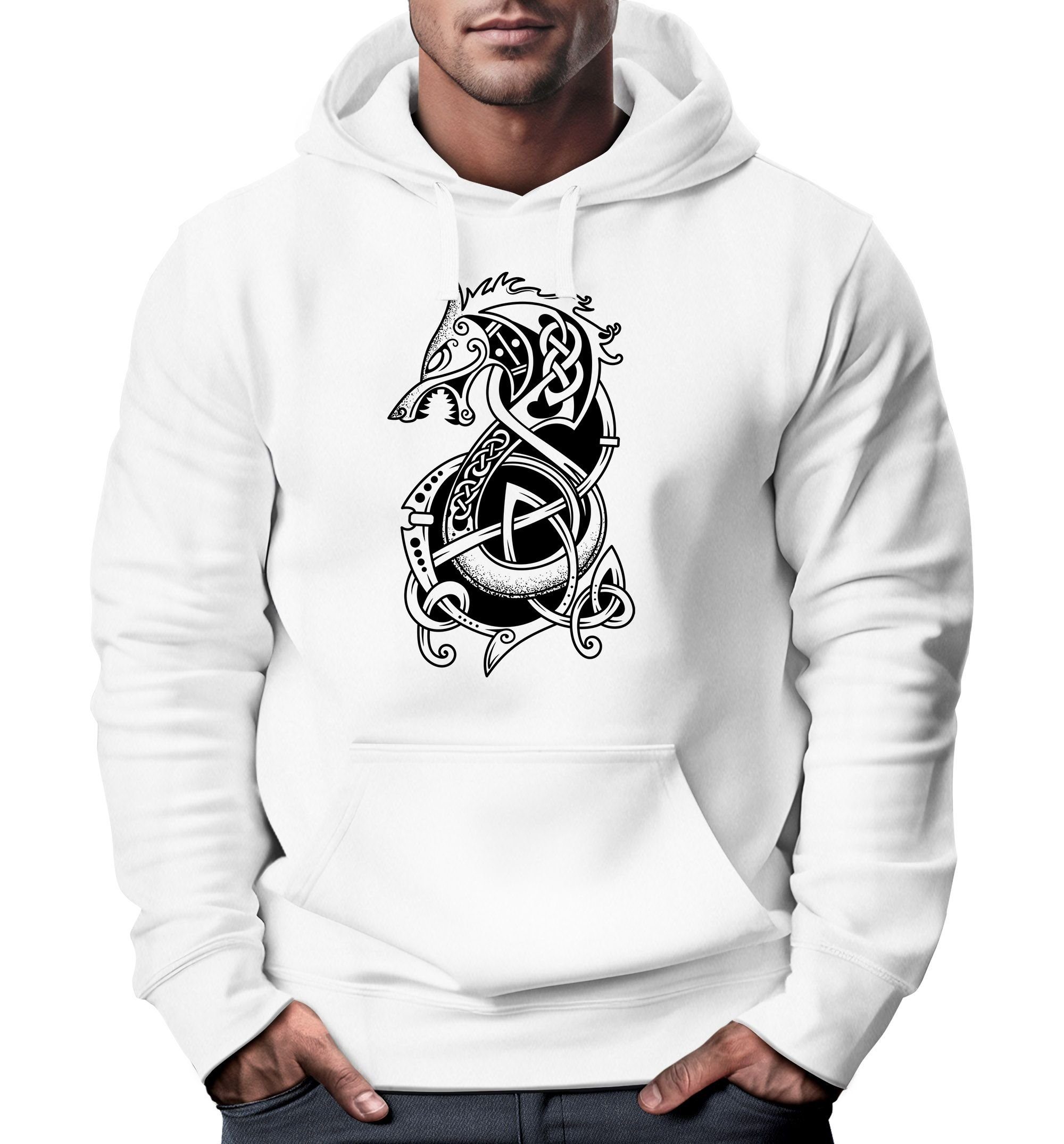 Neverless Hoodie Hoodie Herren Wolf Fenrir günstig online kaufen