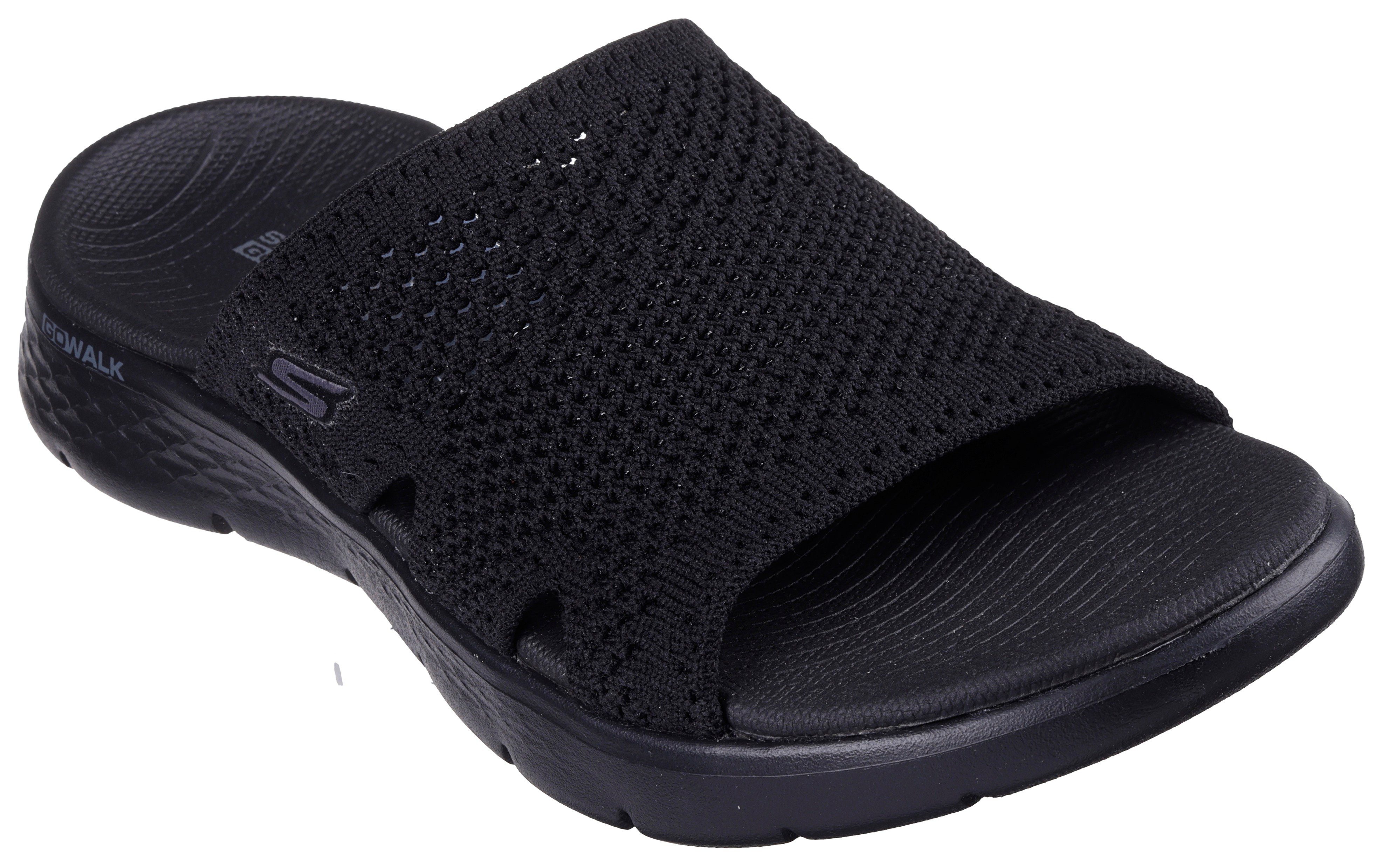 Skechers GO WALK FLEX SANDAL-ELATION Pantolette, Keilabsatz, Sommerschuh, Schlappen mit Goga Mat Footbed