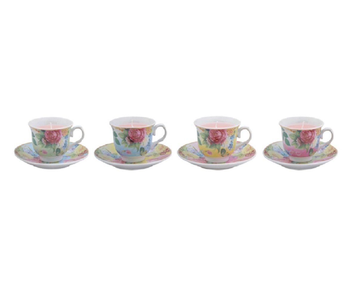 Linoows Teelichthalter Teelichthalter, Teelicht 4 er Set in Espressotassen, Kerzen (1x)