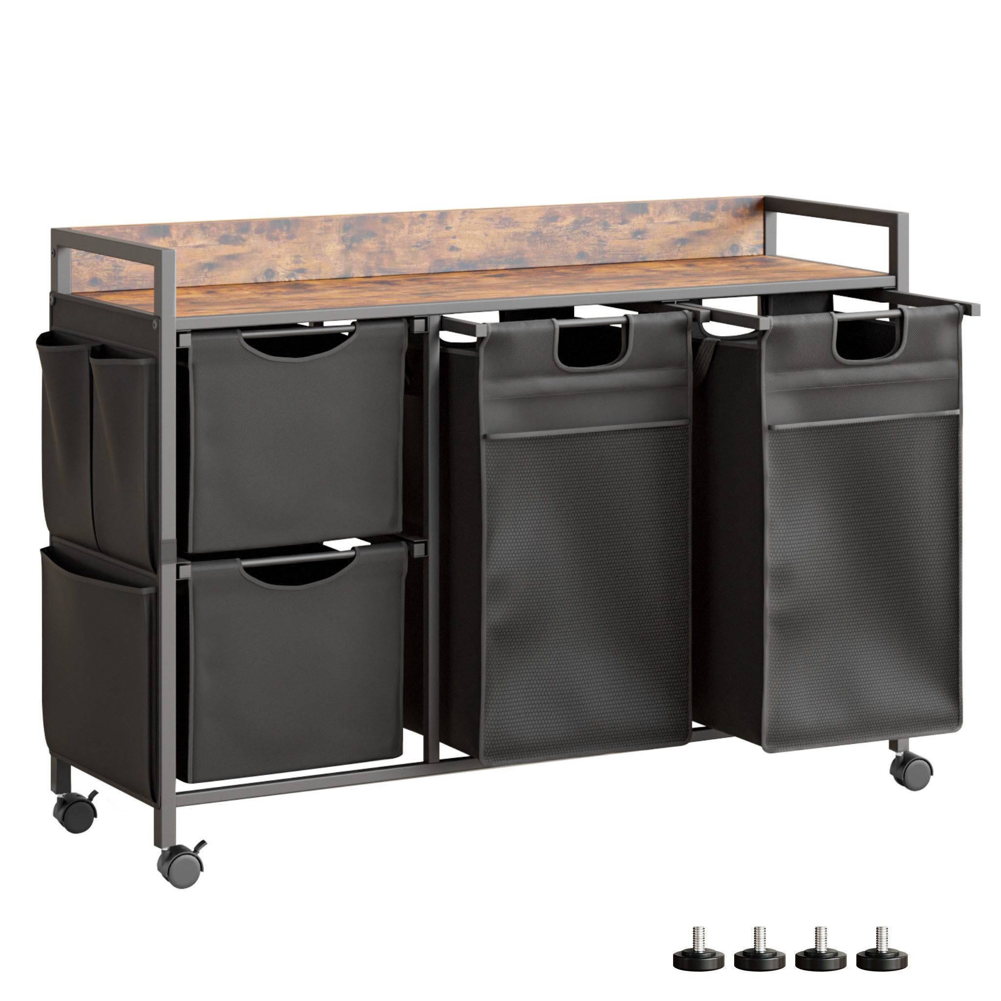 Mondeer Wäschekorb Metallgestell Wäschesammler (4 St., 150L), mit 4 abgetre günstig online kaufen