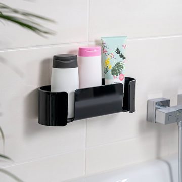 bremermann Duschablage Duschkorb zur Wandmontage, zum Kleben oder Bohren, schwarz, aus Acryl