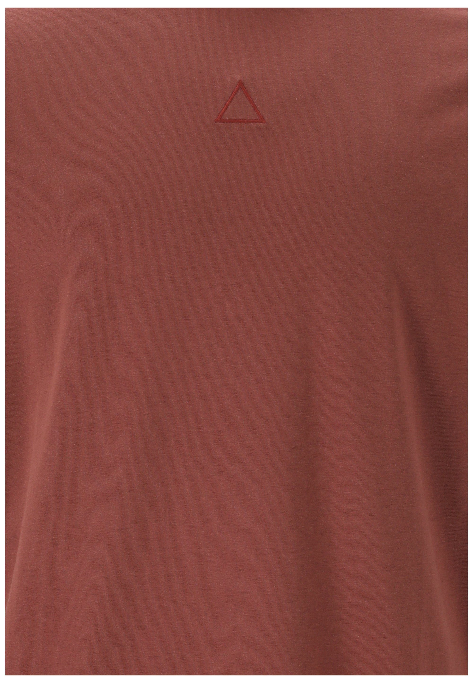 der Markenlogo SOS T-Shirt mit aufgesticktem cognac Front auf Kobla (1-tlg)