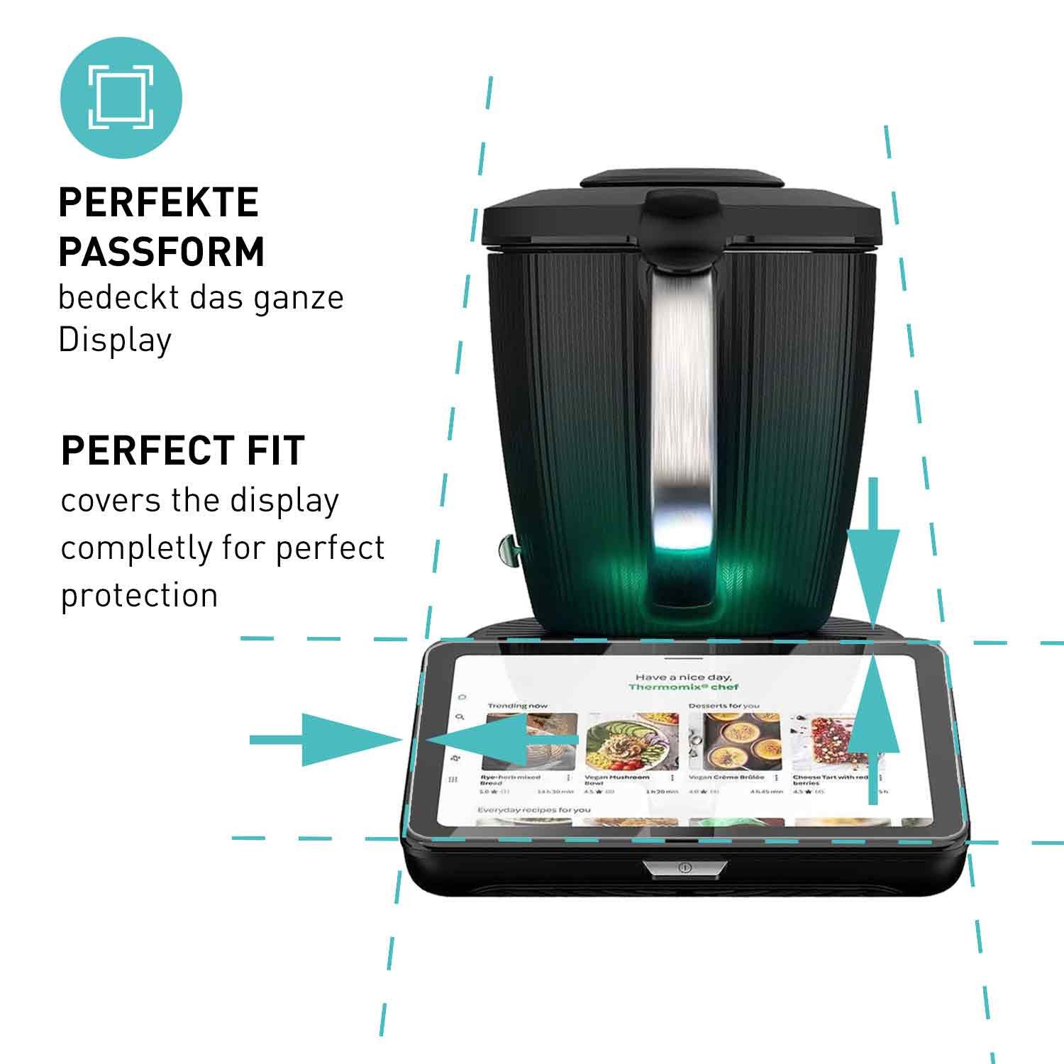 smartect Displayschutzglas Schutzglas Panzerfolie Klar für Thermomix TM7, Set, 2 Stück, Schutzfolie Glasschutz Bildschirm