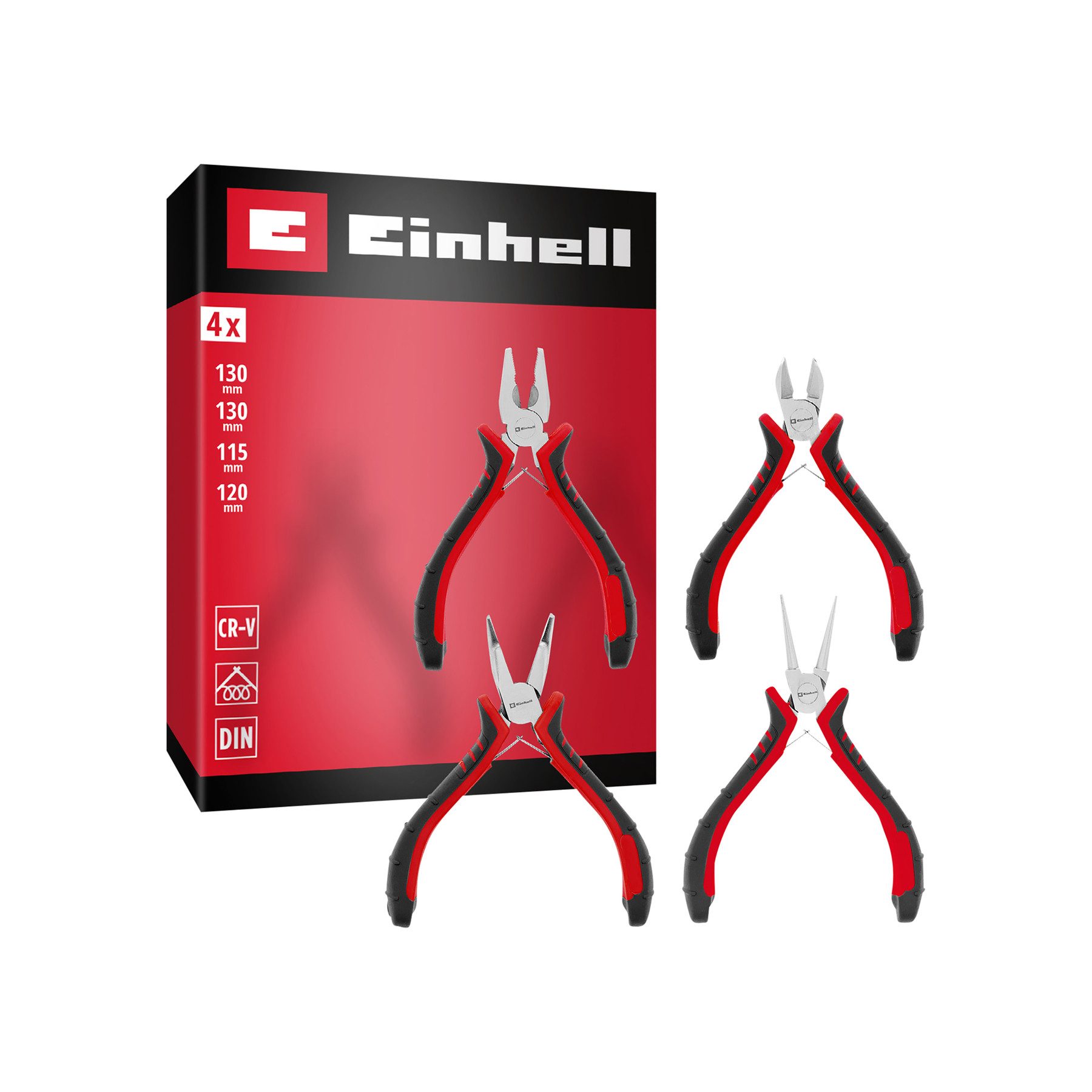 Einhell Zangenset EINHELL Feinmechaniker-Zangen-Set, 370532, 4-teilig
