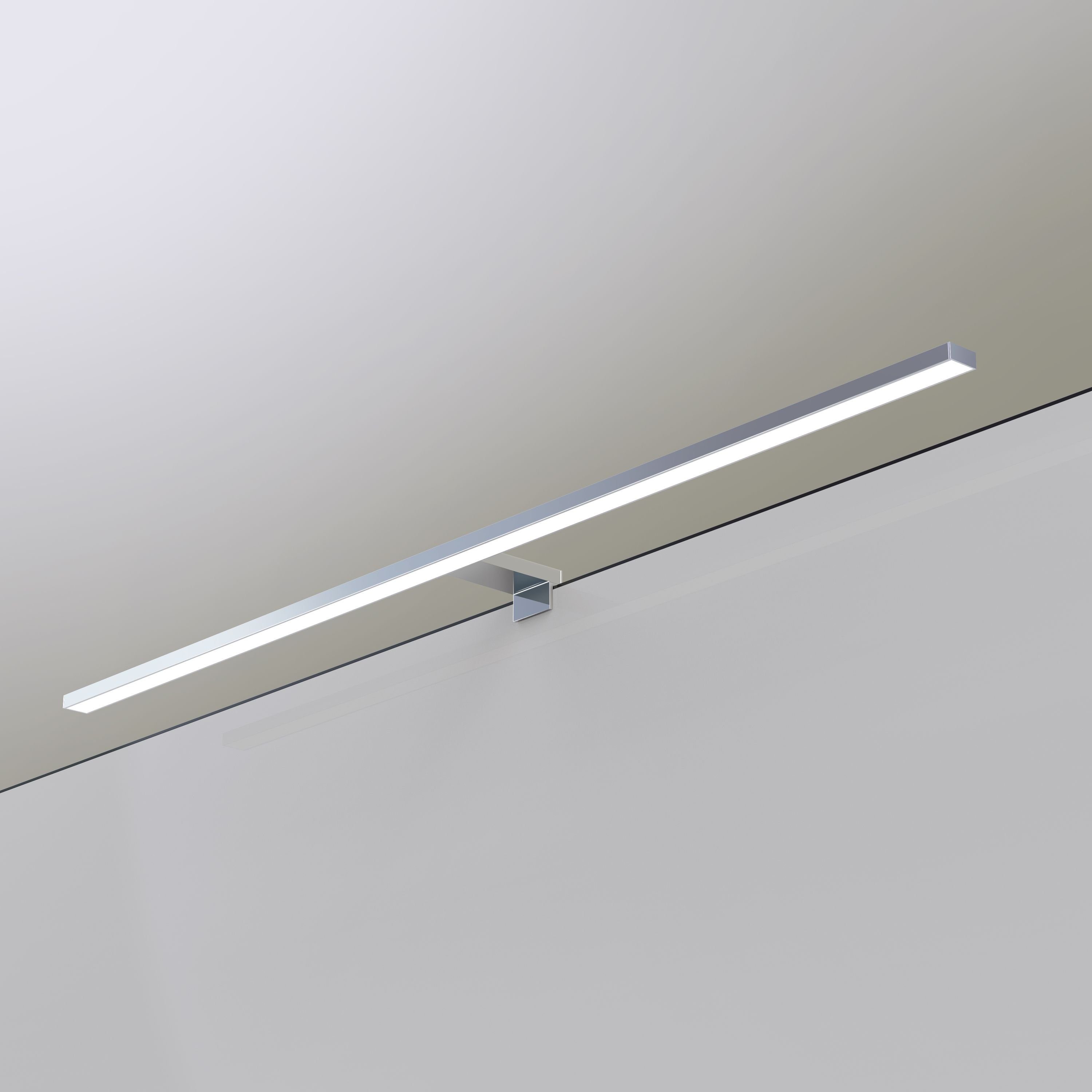 LED Badlampe neutralweiß Badleuchte Spiegelleuchte 100cm 230V, verchromt, Spiegellampe kalb