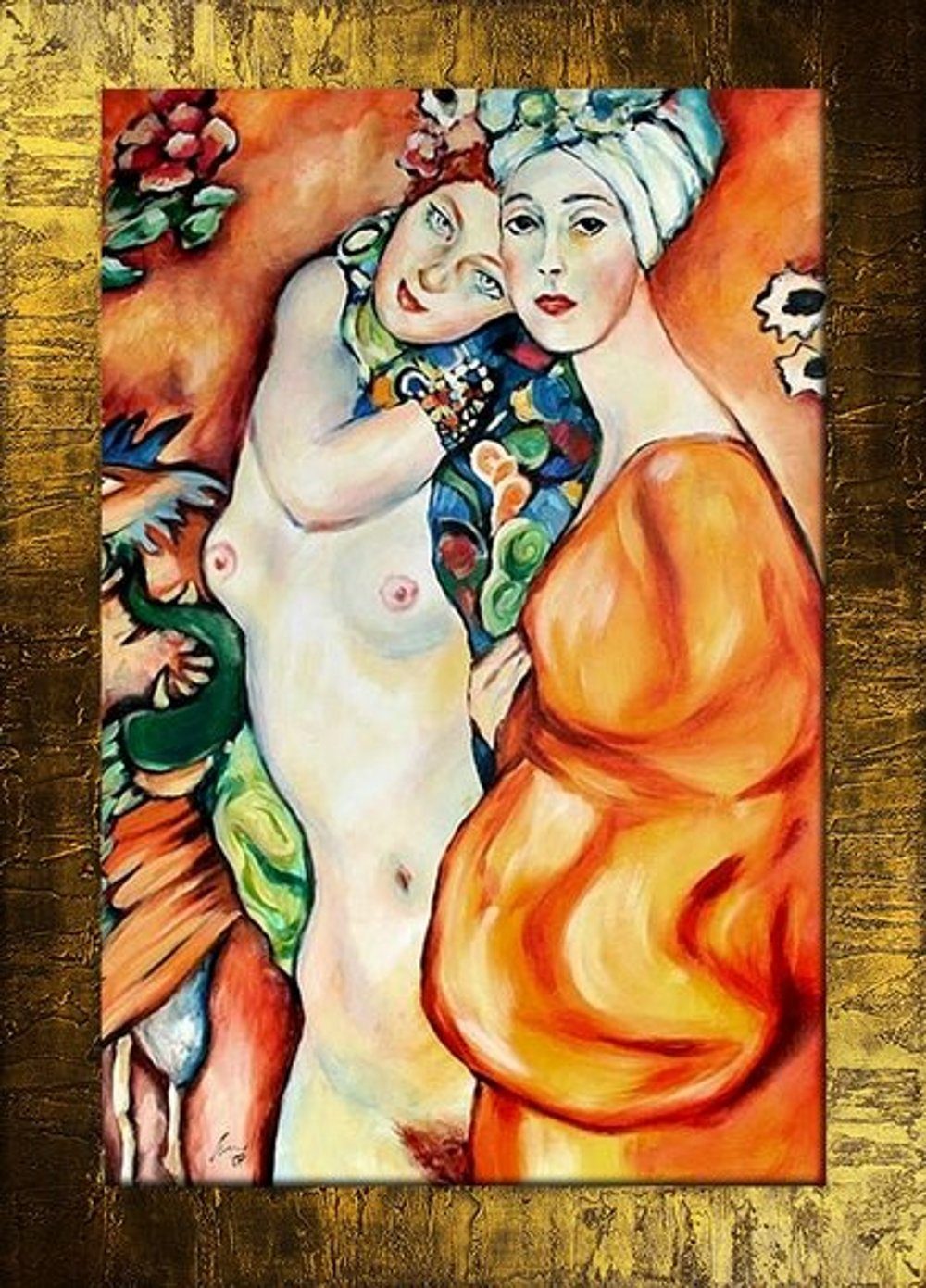 JVmoebel Gemälde Gustav Klimt »G00342«, jedes Bild ein Unikat, handgearbeitet