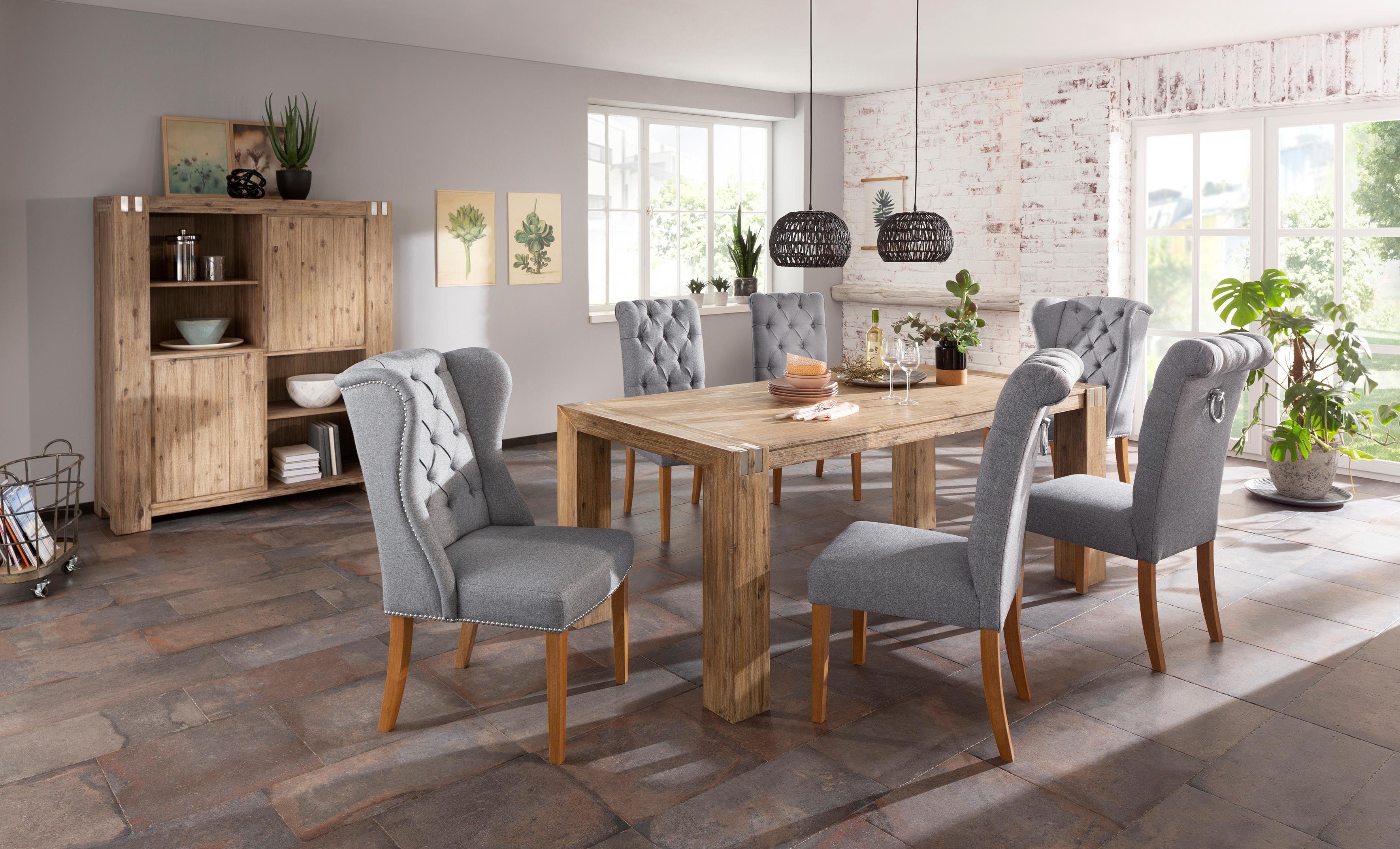 Esstisch »Basano«, im rustikalem Flair, aus massivem Akazienholz, in 2 Größen erhältlich Esstisch »Basano«, im rustikalem Flair, aus massivem Akazienholz, in 2 Größen erhältlich