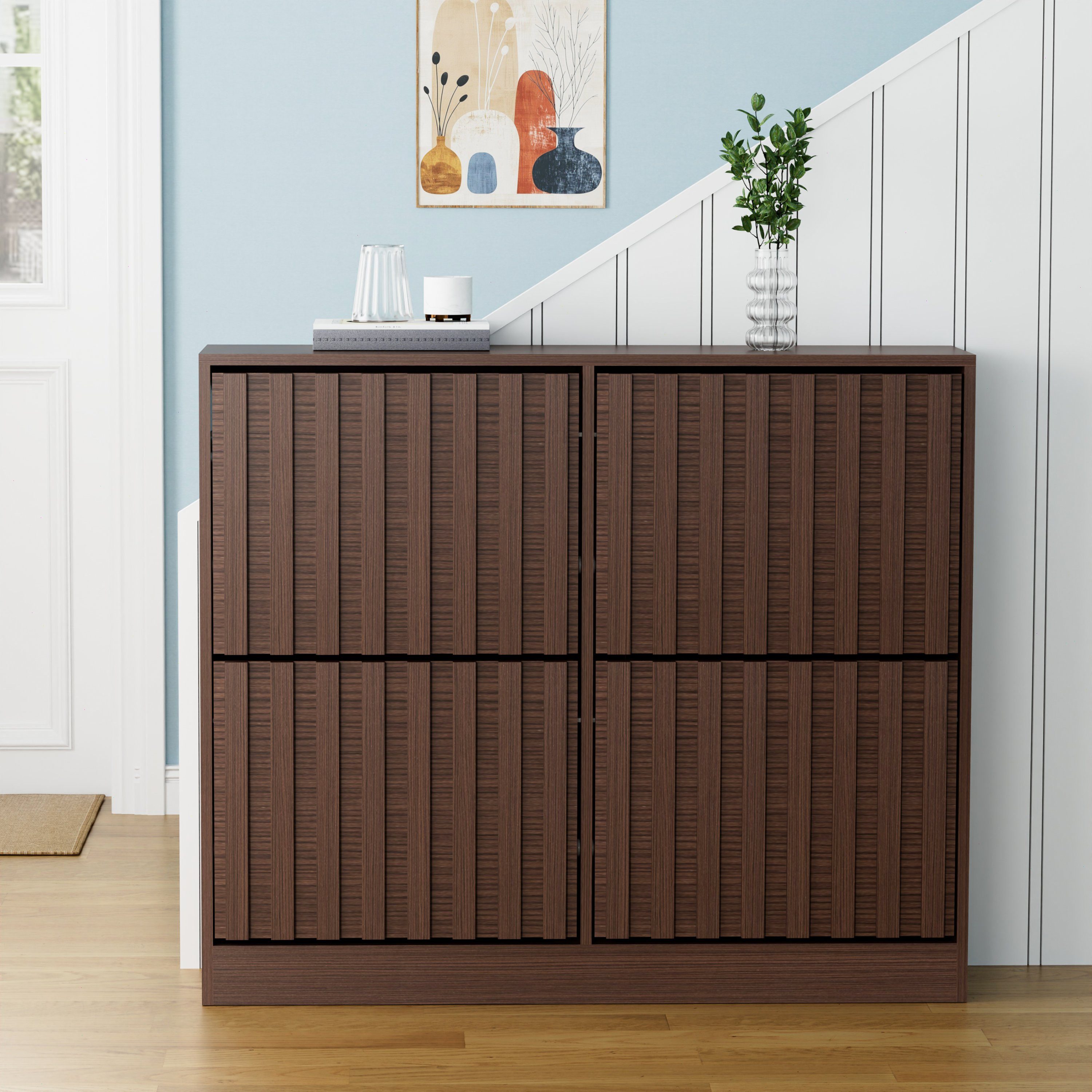 UEV Schuhschrank mit 4 Klappen, Schuhregal Schmal, Schuhkipper (Packung, Sc günstig online kaufen