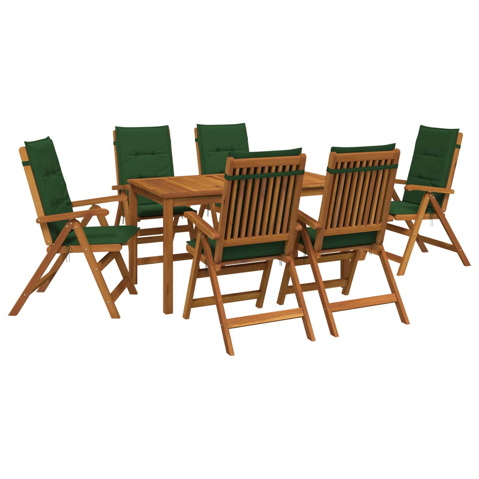 vidaXL Gartenlounge-Set 7-teiliges Garten Essset Natur Massivholz