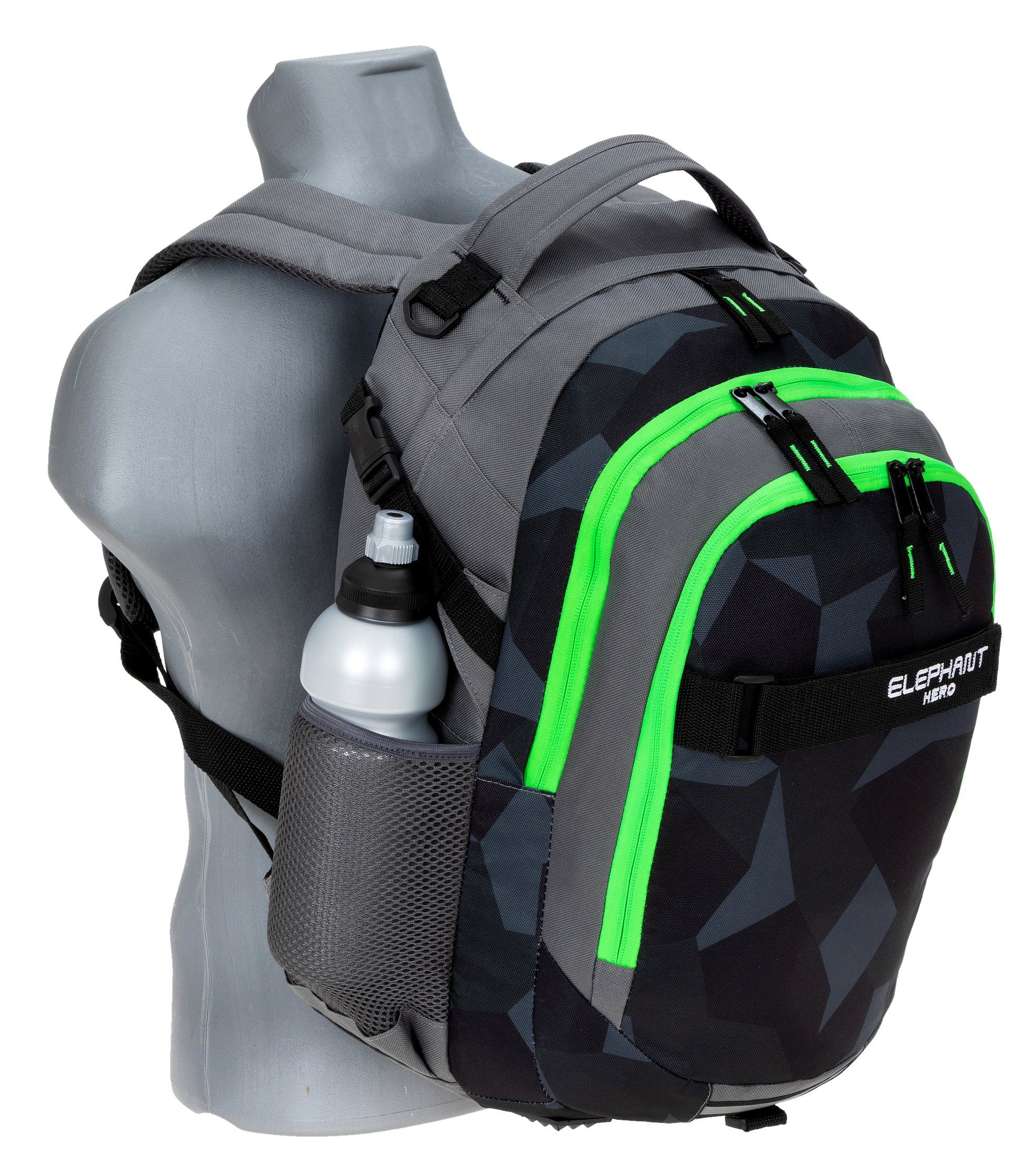 ELEPHANT Schulrucksack Hero Signature Schultasche (Set, 3-tlg., 3 Teile Rucksack Sporttasche Mäppchen Box), Softcase Schulranzen Schulmappe +rsm