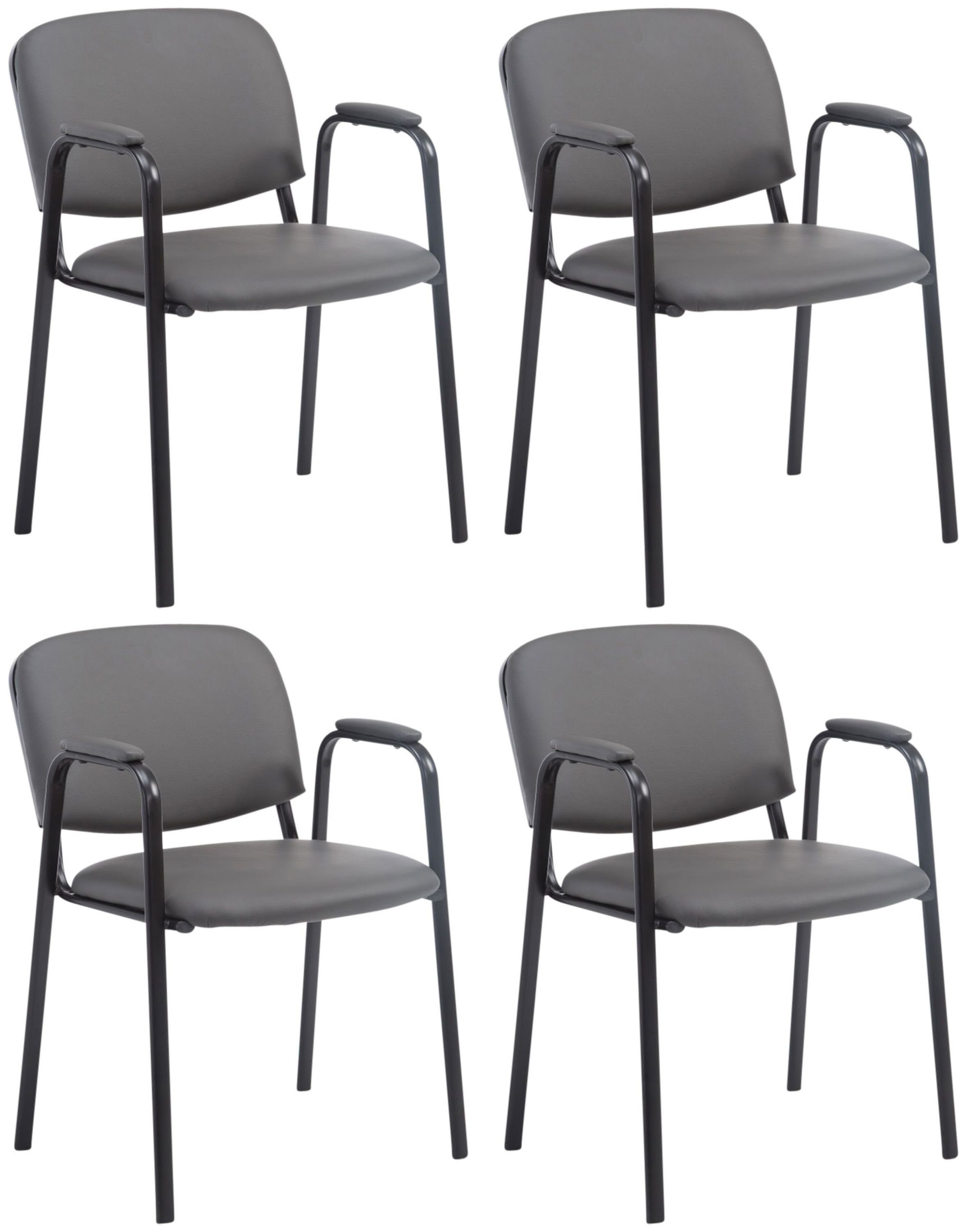 CLP Besucherstuhl Ken PRO Kunstleder (4er Set, 4 St), mit Armlehnen