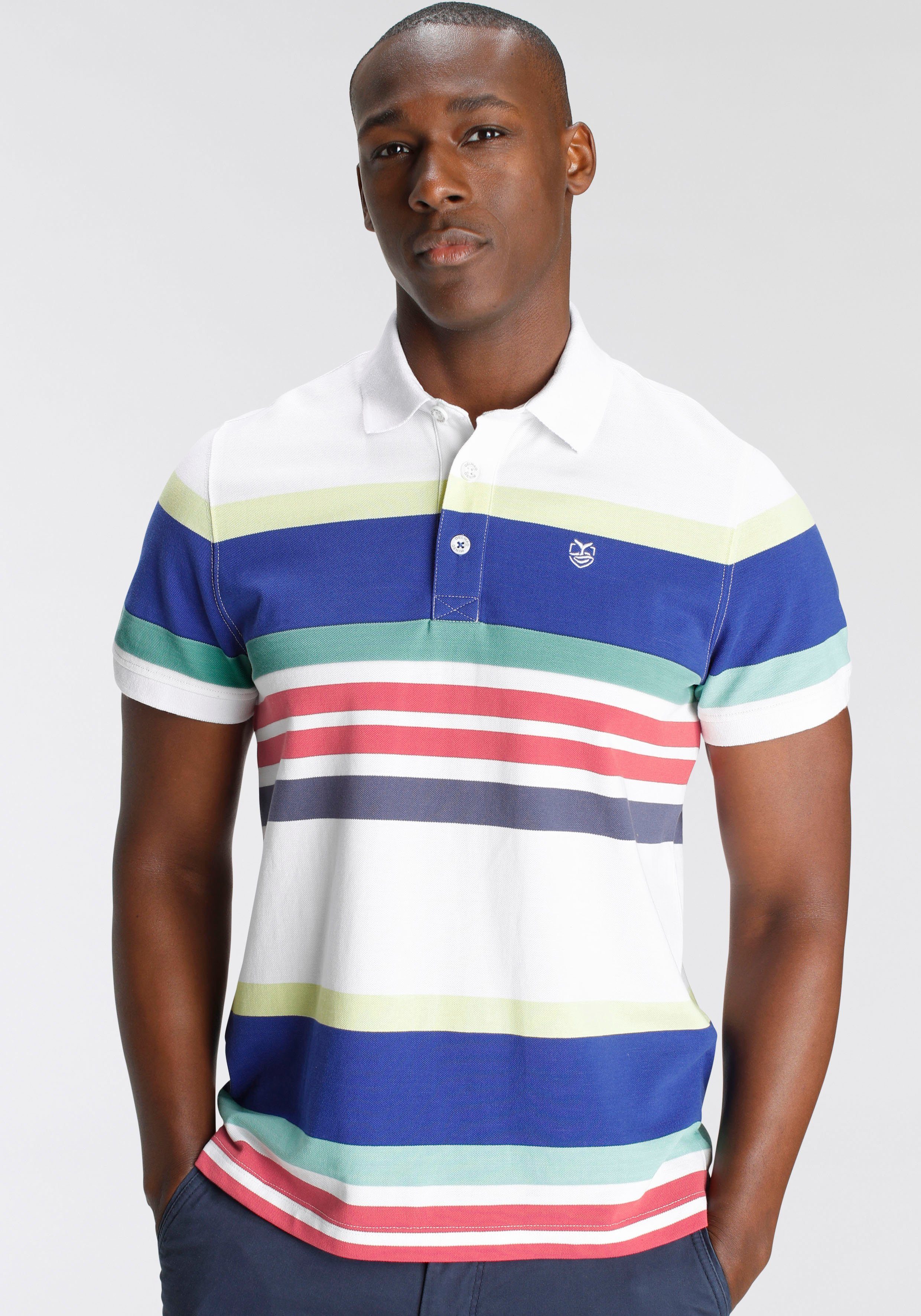 DELMAO Poloshirt modischem NEUE - MARKE! Streifen mit