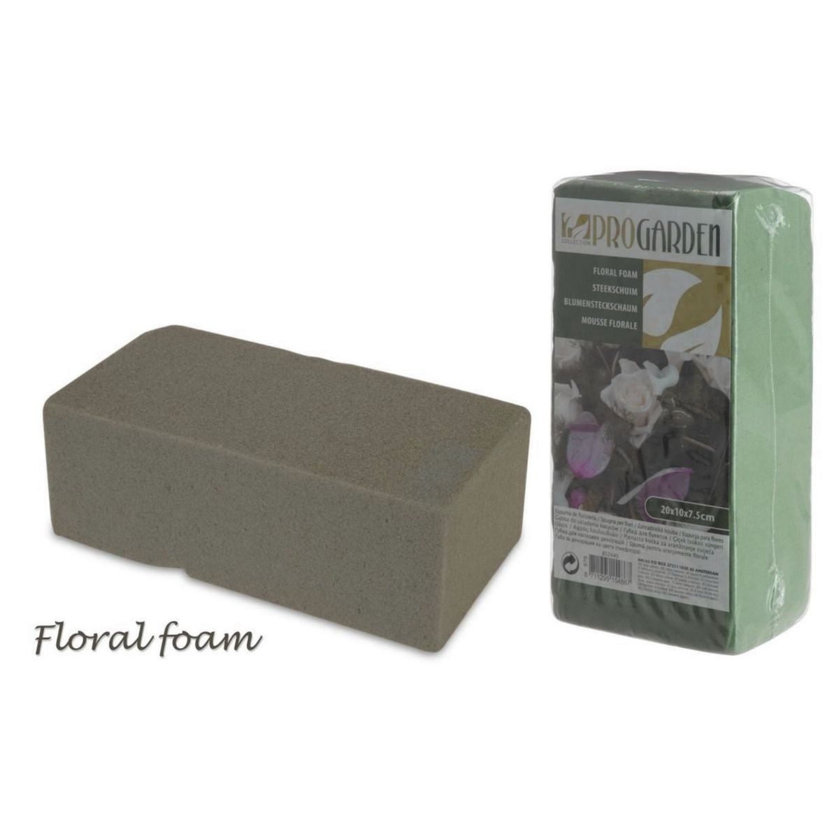 Progarden Schaumgummi Steckschaum ca. 20x10x7,5cm Schaum Blumen Basteln braun, für Nassanwendung