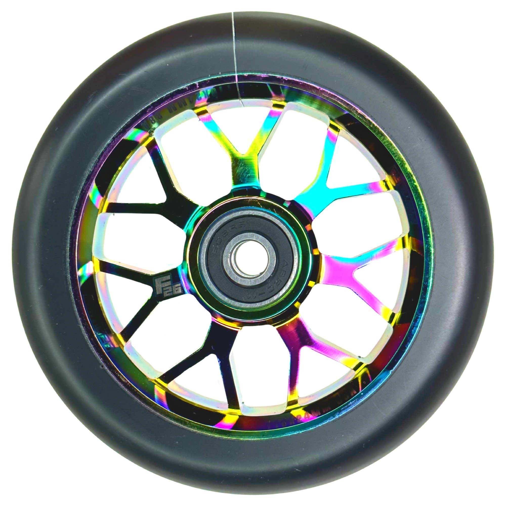 Fantic26 Stuntscooter Fantic26 Spy7 Stunt-Scooter Rolle 110mm Abec11 Neochrome/Pu Schwarz