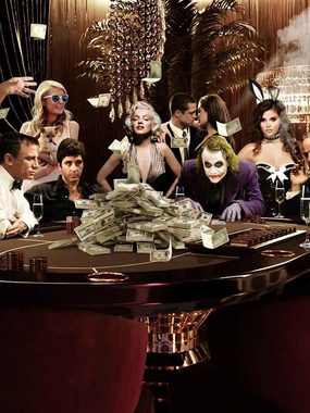 DOTCOMCANVAS® Leinwandbild, Leinwandbild Poker night group of people Movie Character Schauspieler