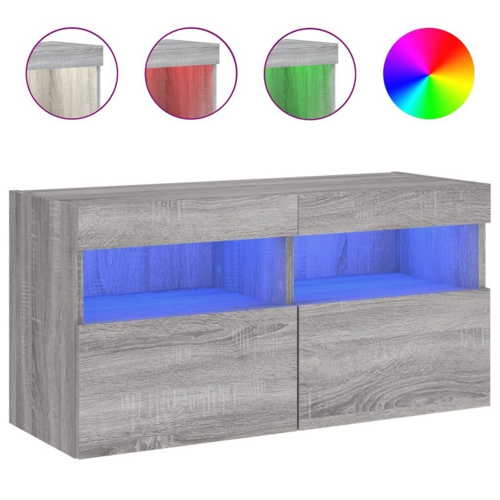 vidaXL TV-Wand TV-Wandschrank mit LED-Leuchten Grau günstig online kaufen